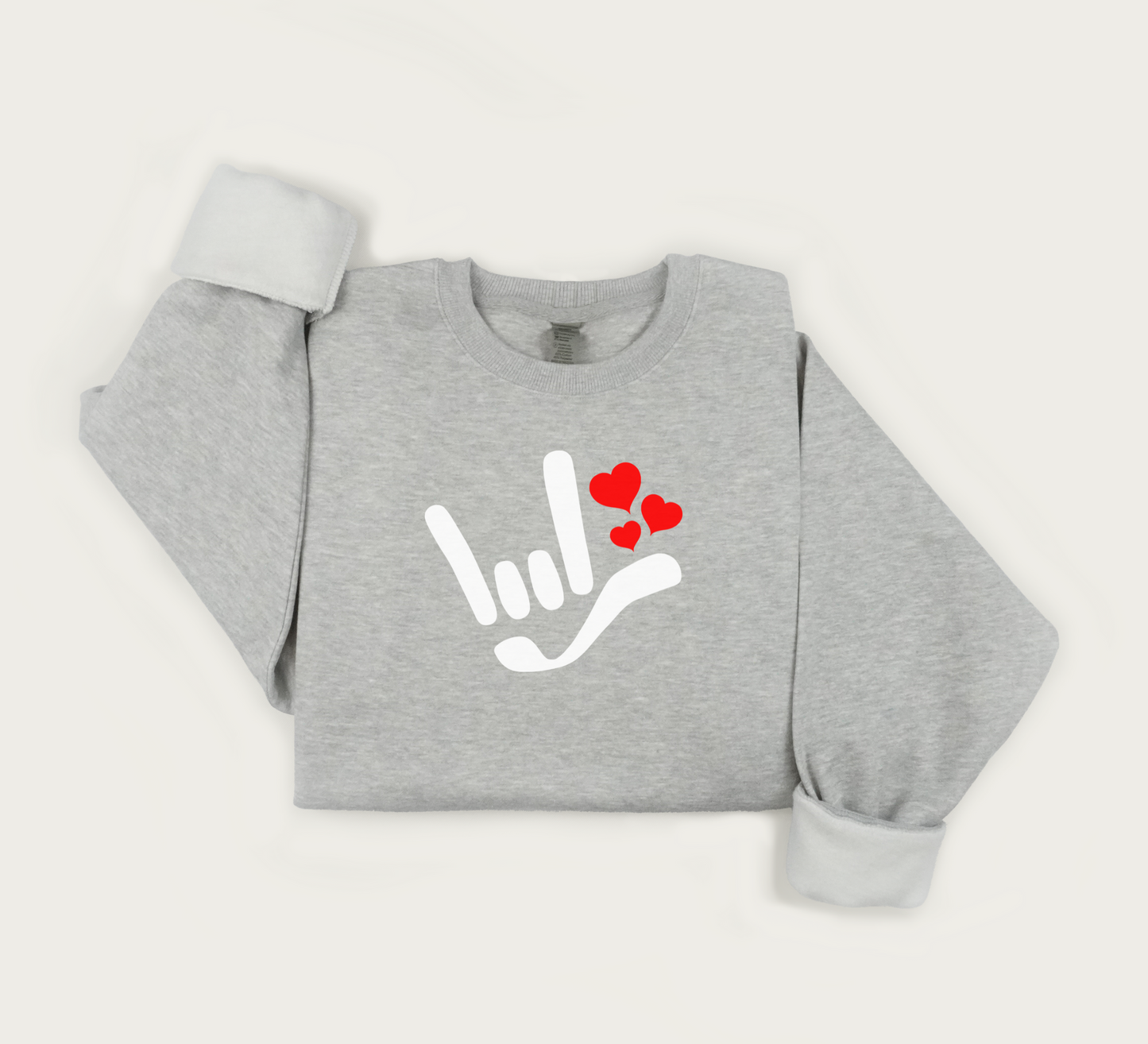 ASL i love you sweatshirt, Cute heart sweater, love crewneck sweatshirt, valentines day gift sweater.