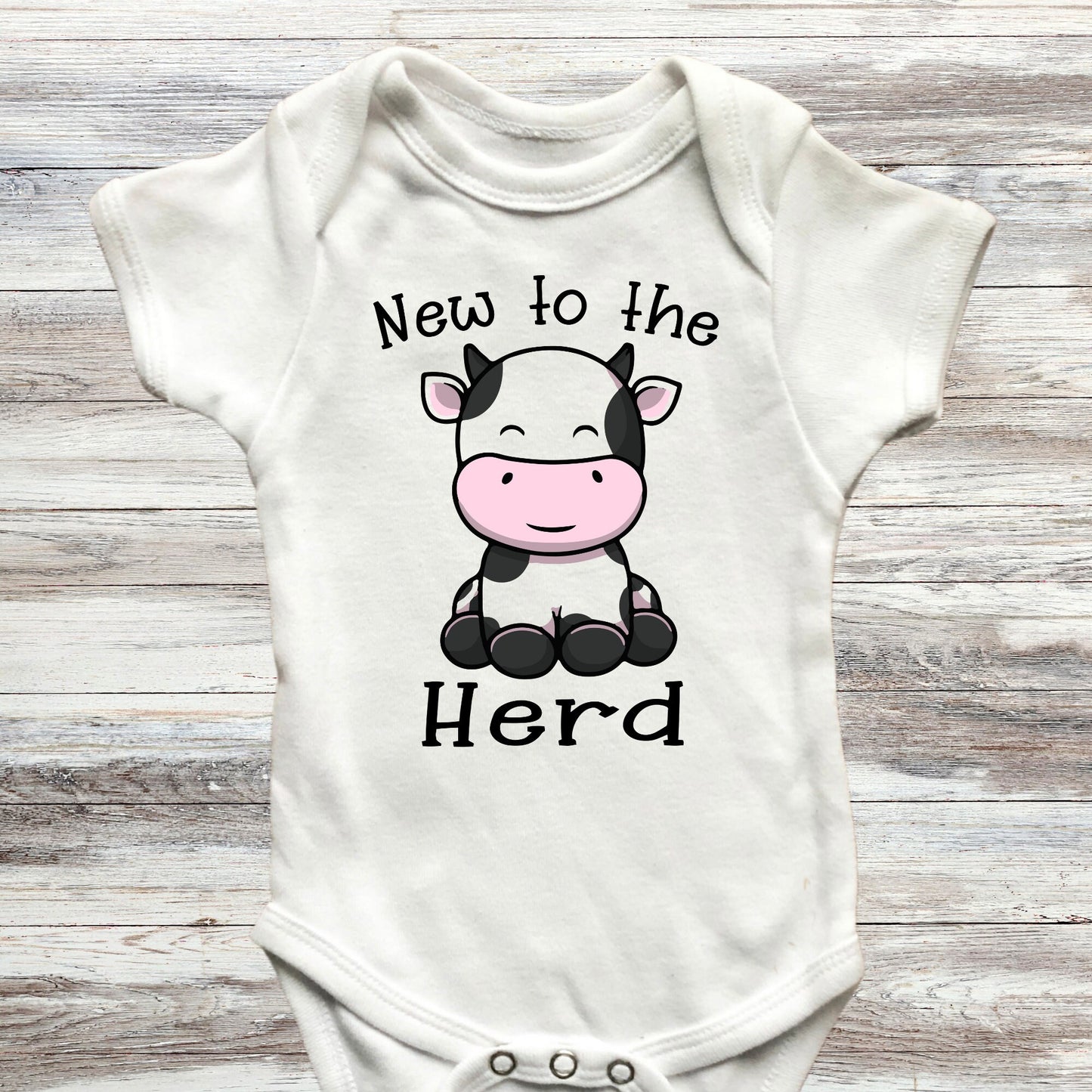 New to the herd Baby Onesie®, Cow baby Onesie®, farmer baby body suit. newborn baby gift.