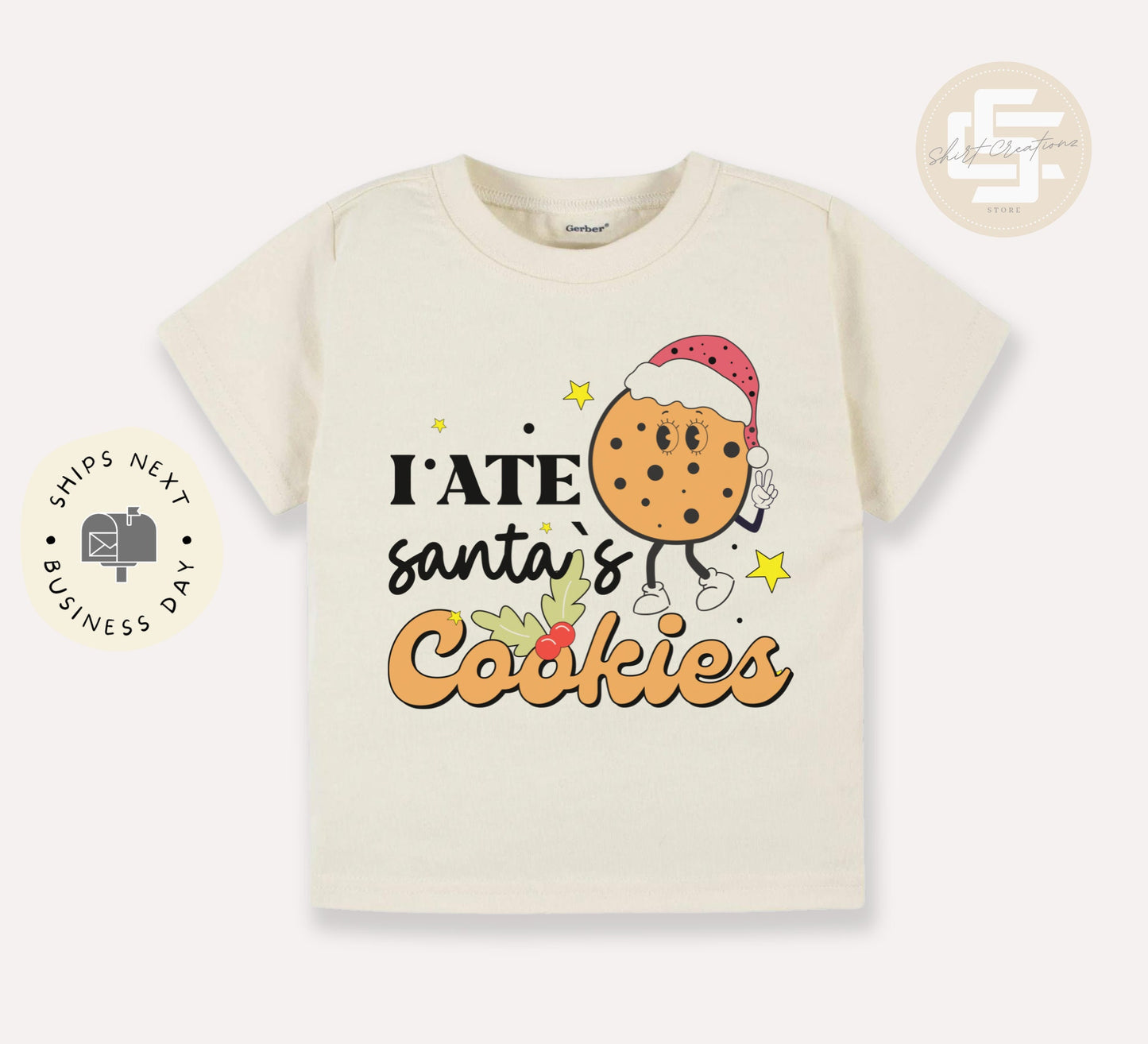 I ate Santa's cookies Toddler TShirt, Christmas kids shirt, Santa natural toddler Tee.
