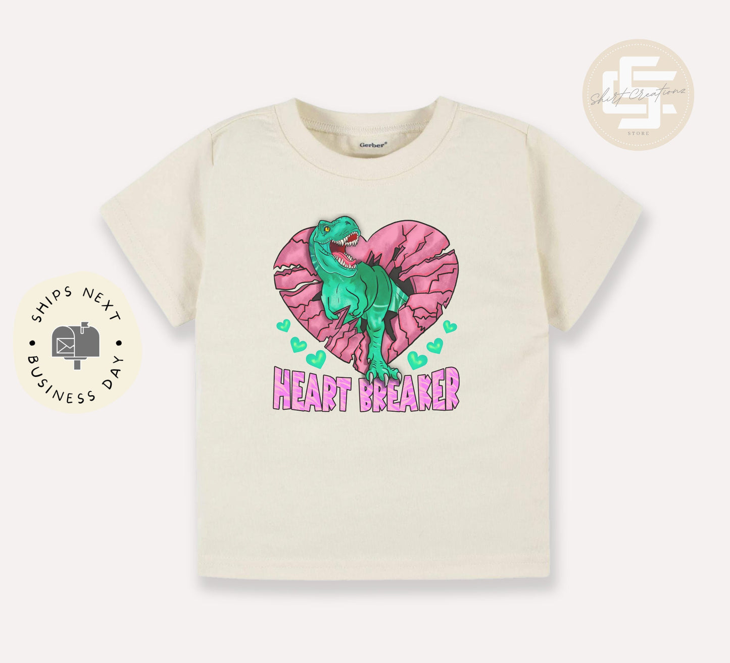 Heart Breaker T-Rex kids T-Shirt, Valentines day kids shirt, Hearts toddler gift shirt. Dinosaur kids shirt, T-Rex valentines tee