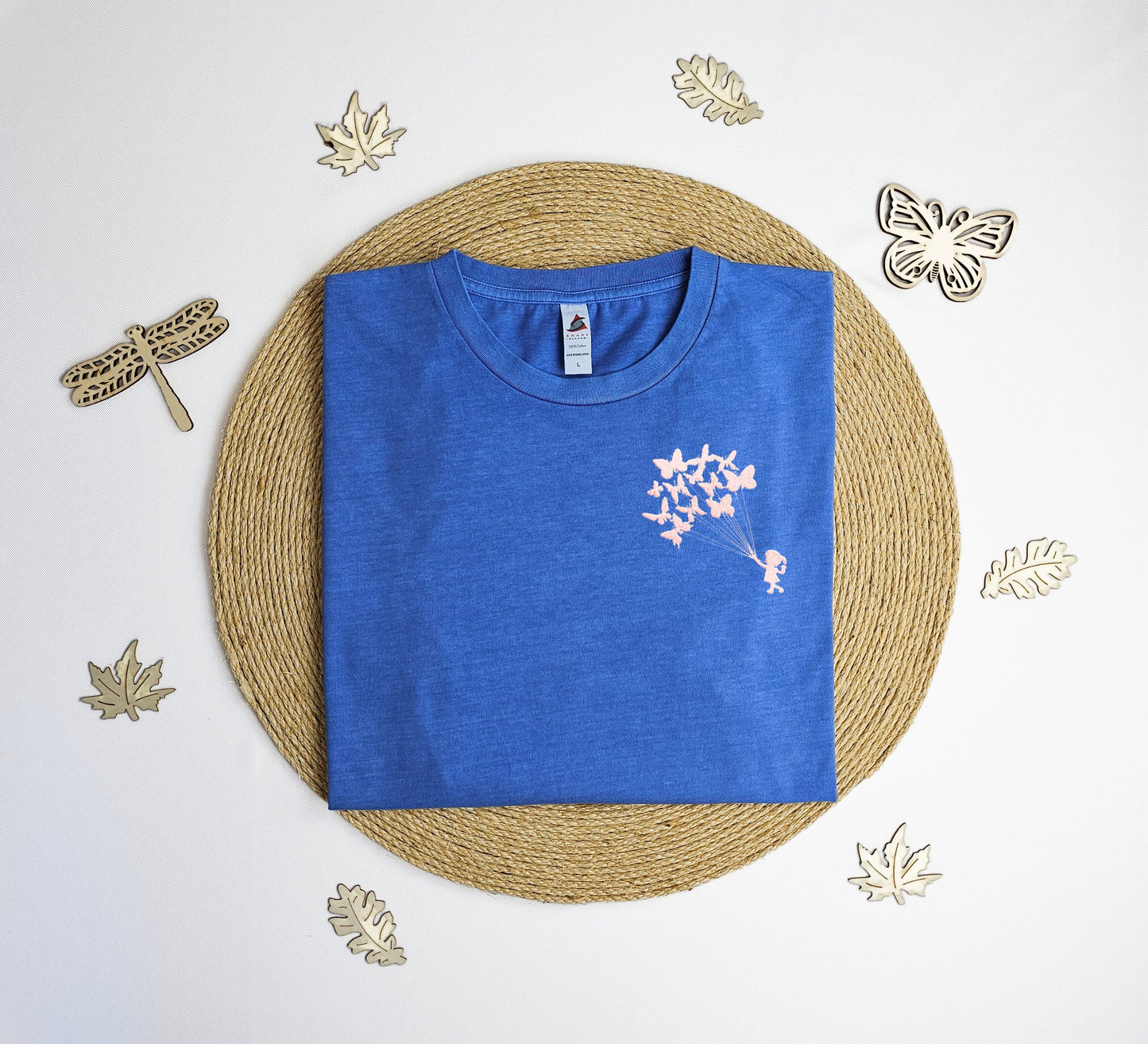 Embroidered Butterfly vintage T-shirt, Cute butterfly shirt, embroidered butterfly tee shirt, butterfly gift.