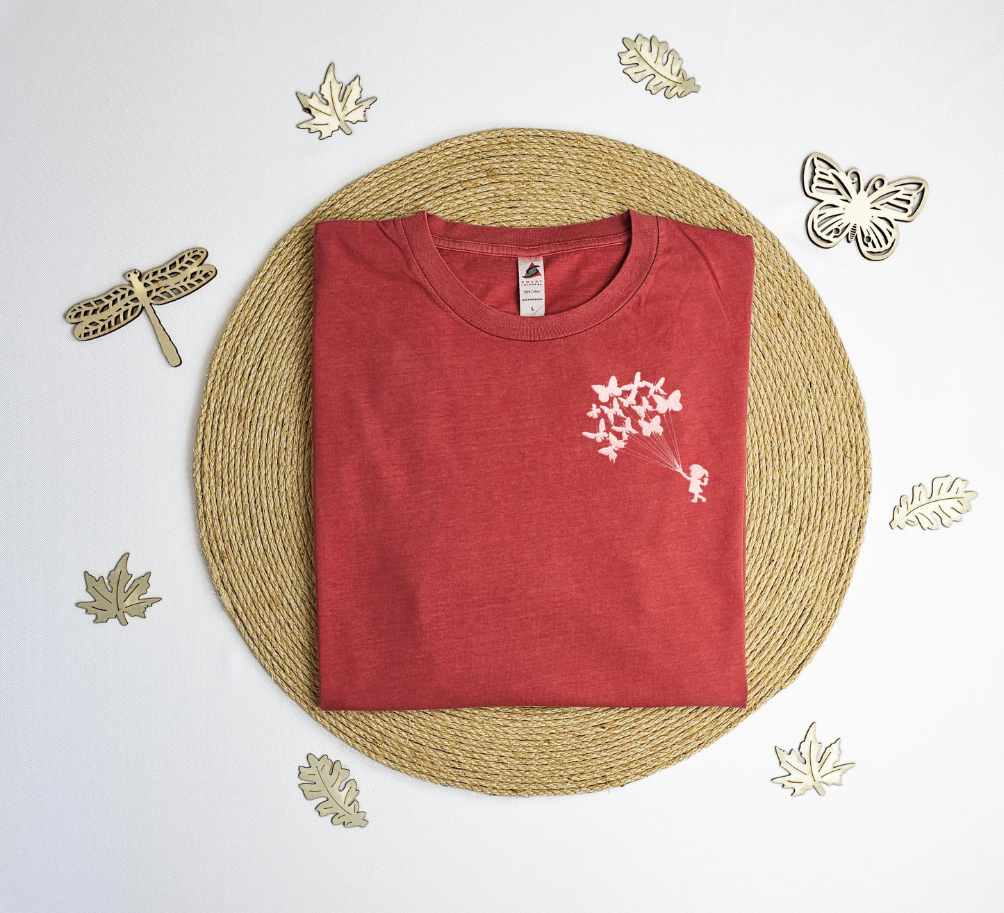 Embroidered Butterfly vintage T-shirt, Cute butterfly shirt, embroidered butterfly tee shirt, butterfly gift.