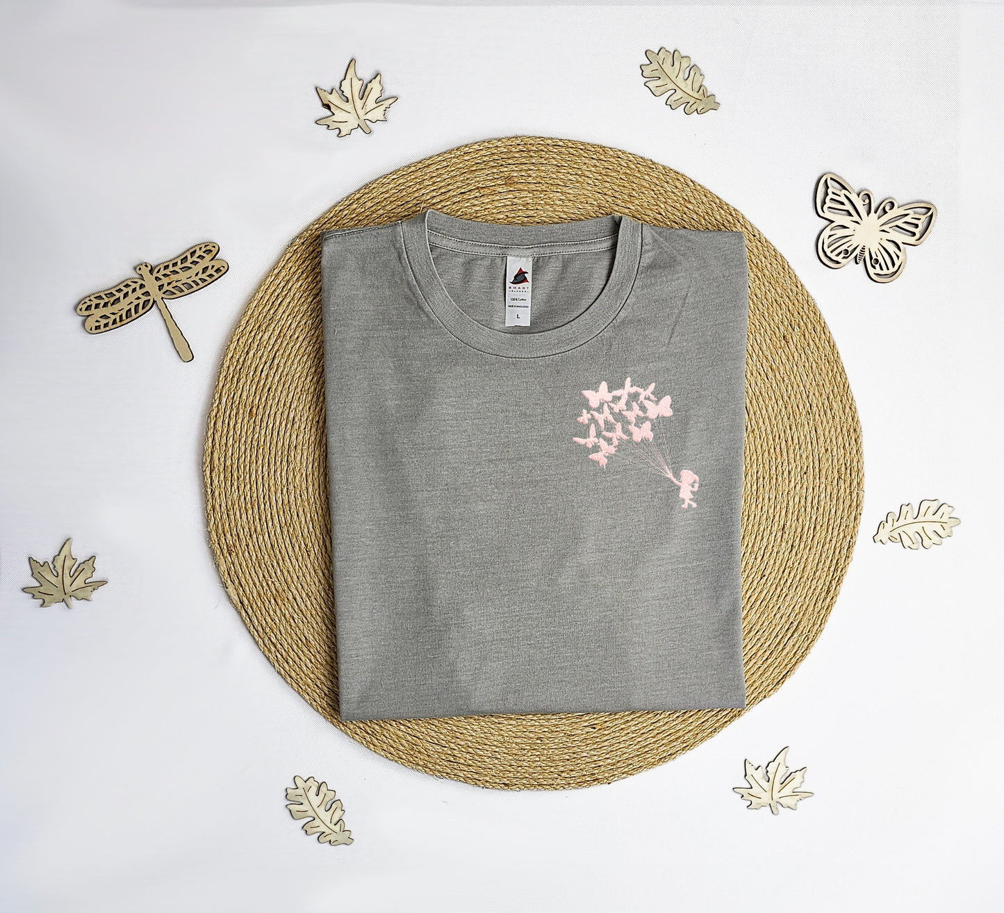 Embroidered Butterfly vintage T-shirt, Cute butterfly shirt, embroidered butterfly tee shirt, butterfly gift.