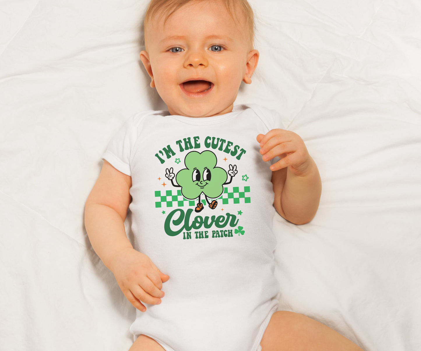 I'm the cutest clover Baby Onesie®, St. Patrick's baby Onesie®, Lucky baby body suit. cute baby gift.