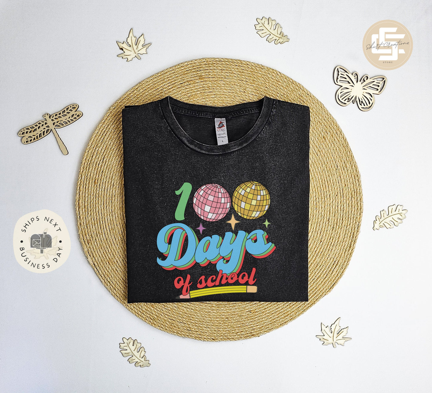 Disco ball 100 days of school Vintage T-Shirt, groovy 100 days of school tee shirt, school shirt, teacher gift T-shirt, Vintage tee shirt.