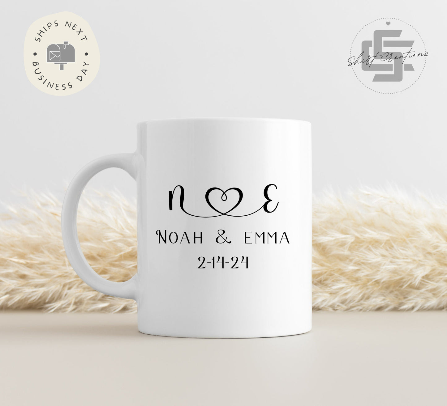 Mr & Mrs Coffee Mug, Personalized Wedding Gift, Custom anniversary Mug, Engagement Gift, Valentine gift.