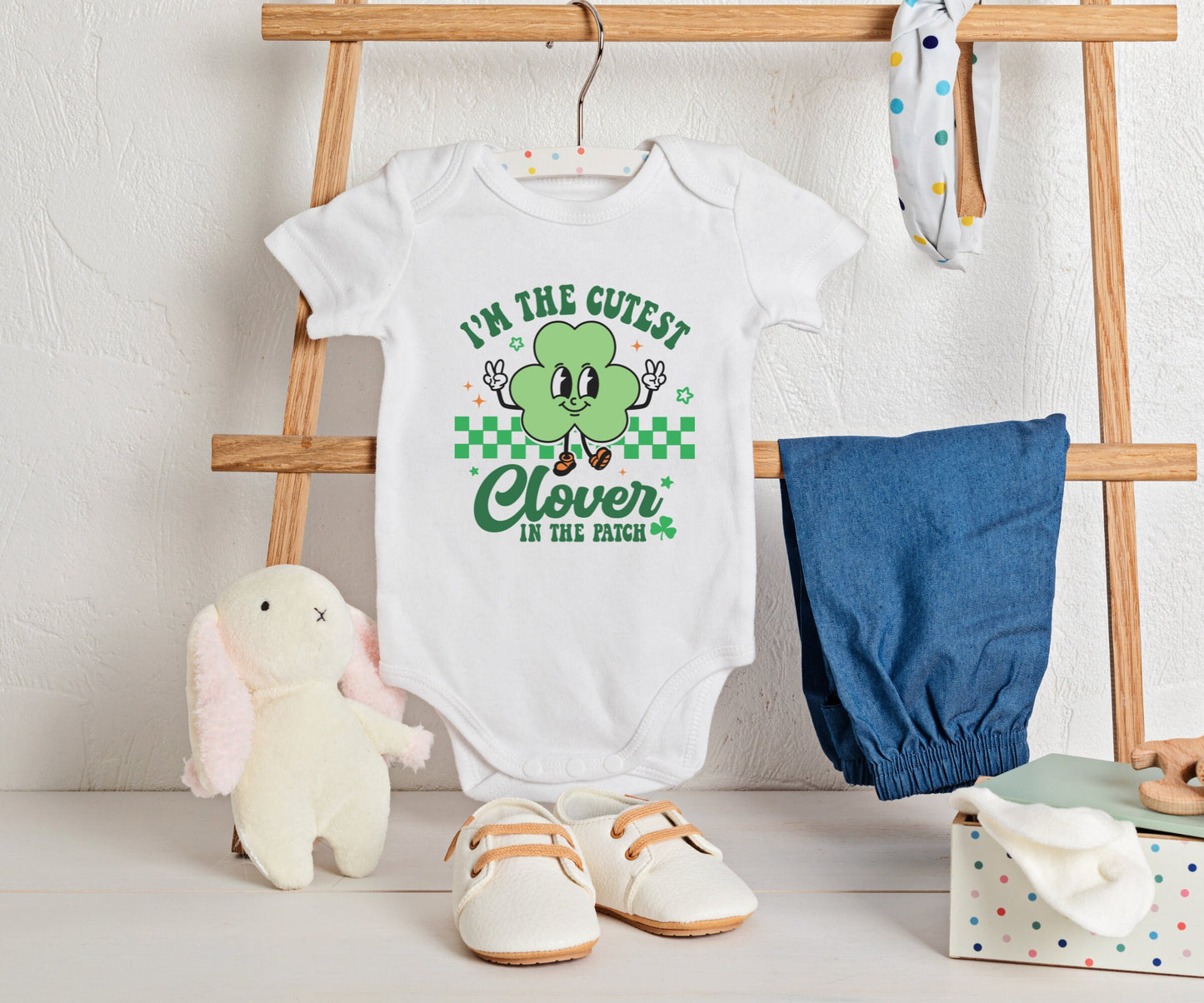 I'm the cutest clover Baby Onesie®, St. Patrick's baby Onesie®, Lucky baby body suit. cute baby gift.