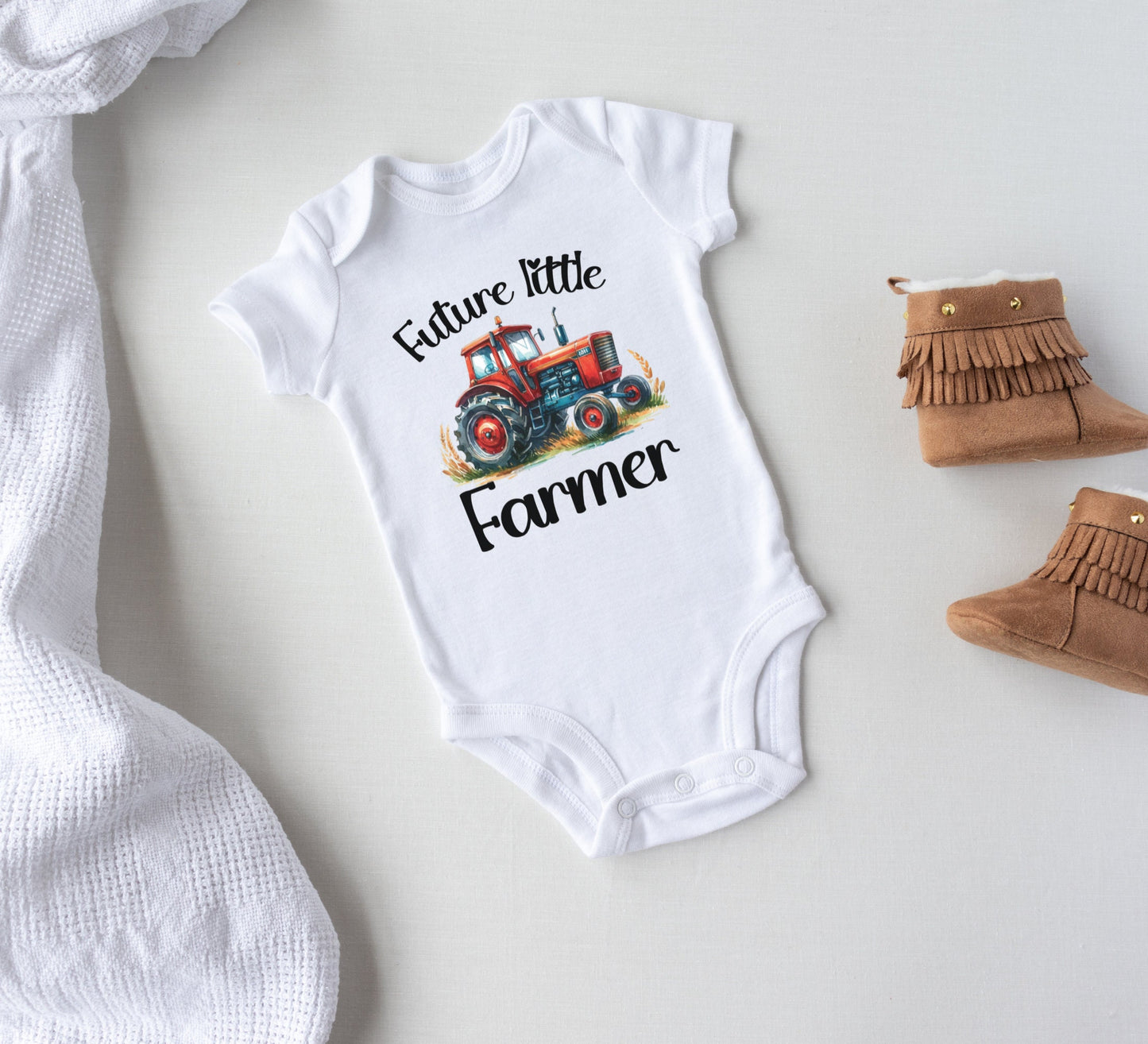 Future little farmer Baby Onesie® Farm baby Onesie®, Little farmer newborn body suit. Farming newborn baby gift.