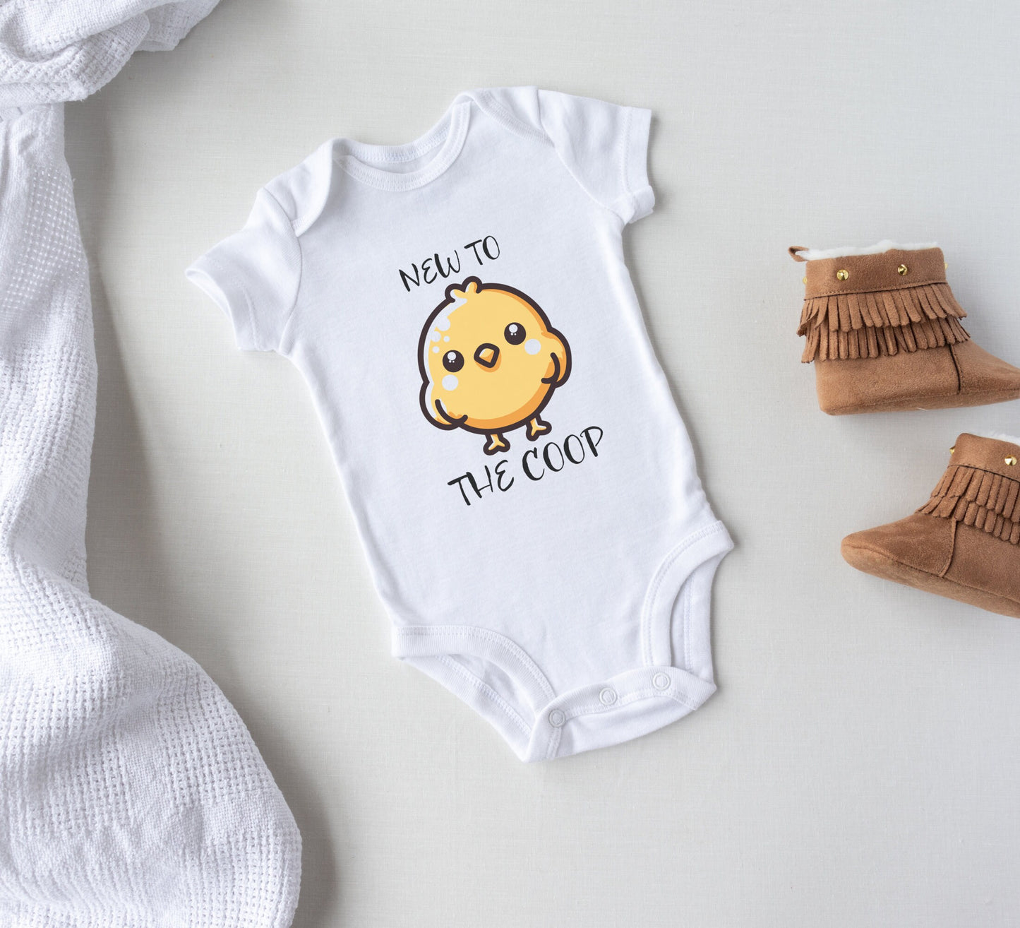 New to the coop Baby Onesie® Farm animal baby Onesie®, Little farmer newborn body suit. baby chick newborn baby gift.
