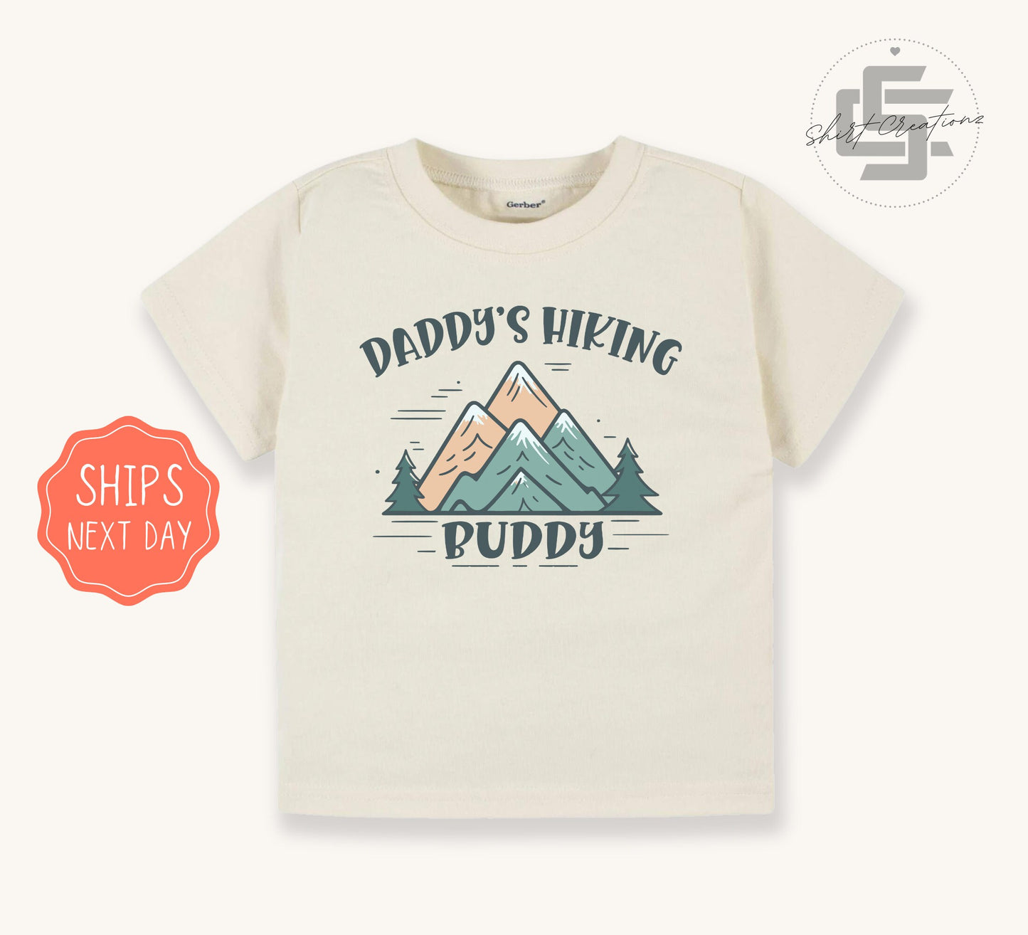 Daddy's hiking buddy toddler shirt, Hiking partner youth shirt , Outdoor adventure toddler tee. Hiking with daddy kids shirt.