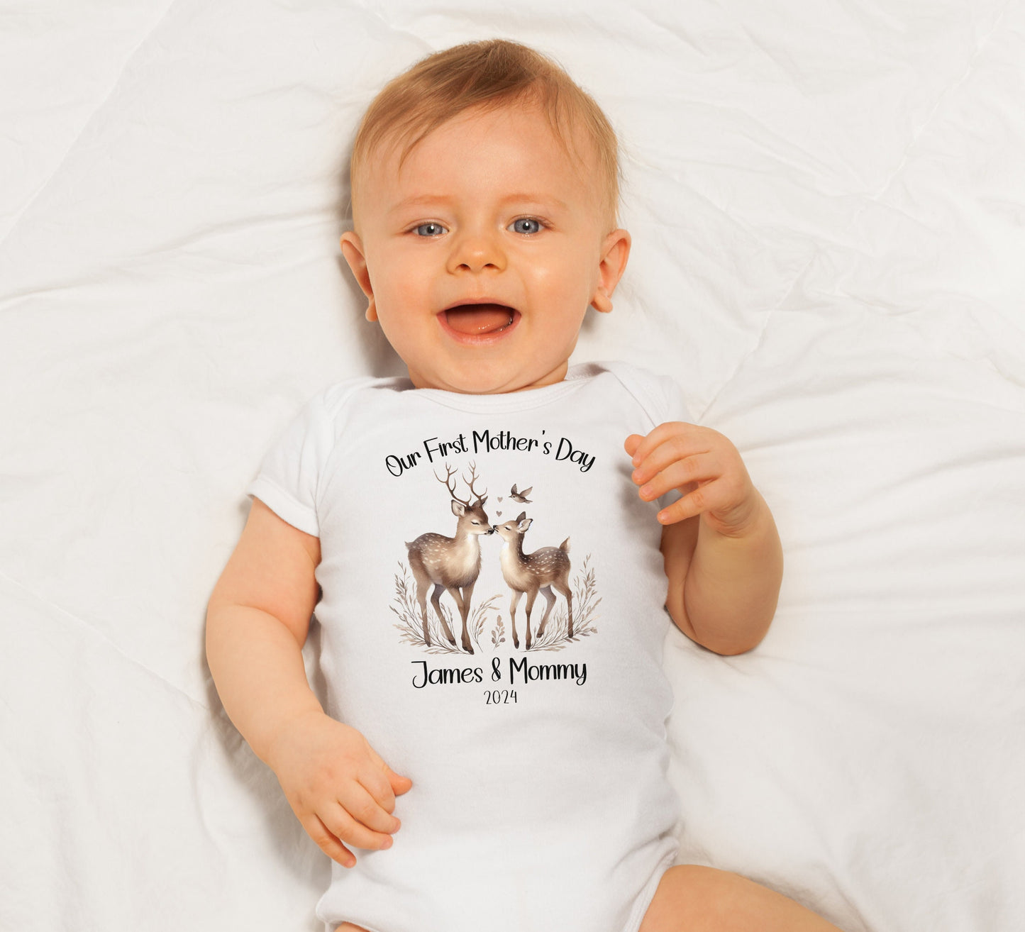 Gift for First Mother's day Onesie®, New mom baby Onesie® , Our first mothers day Personalized 2024. Newborn baby mothers day gift.