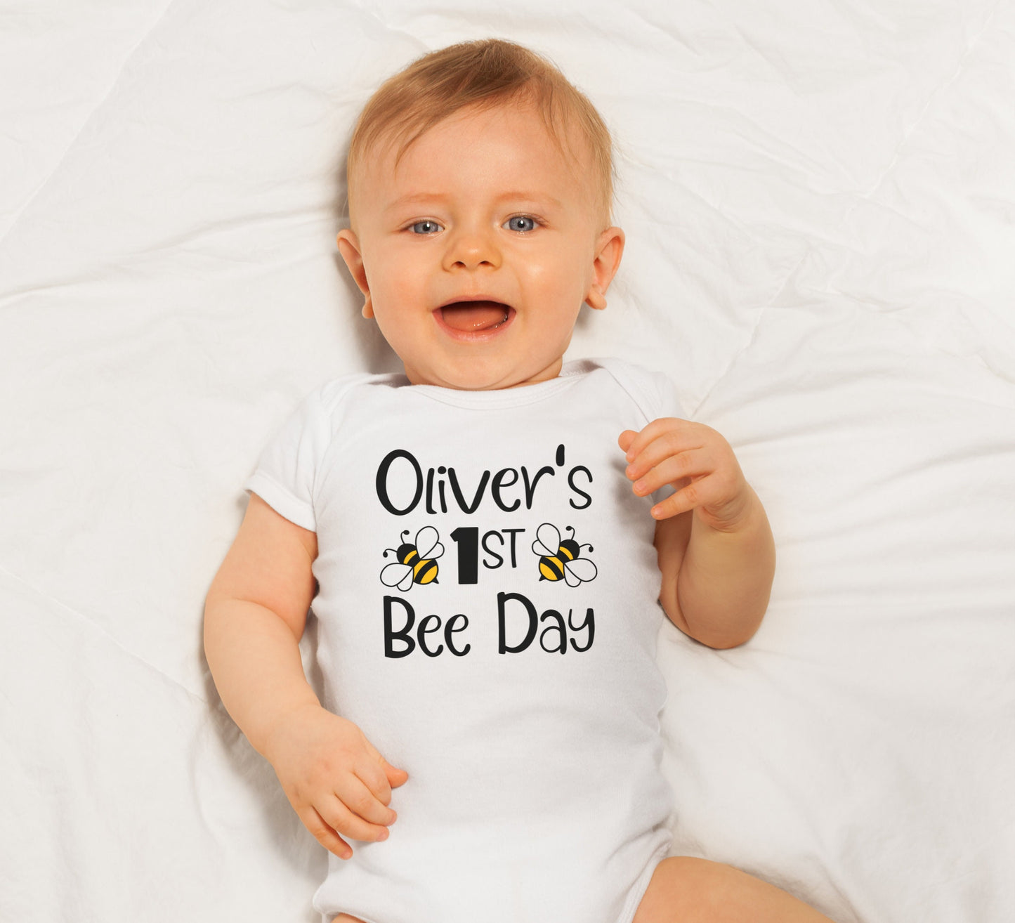 First Bee day party Onesie® first birthday baby Onesie®, personalized birthday name and age toddler shirt. first birthday bumble bee shirt.