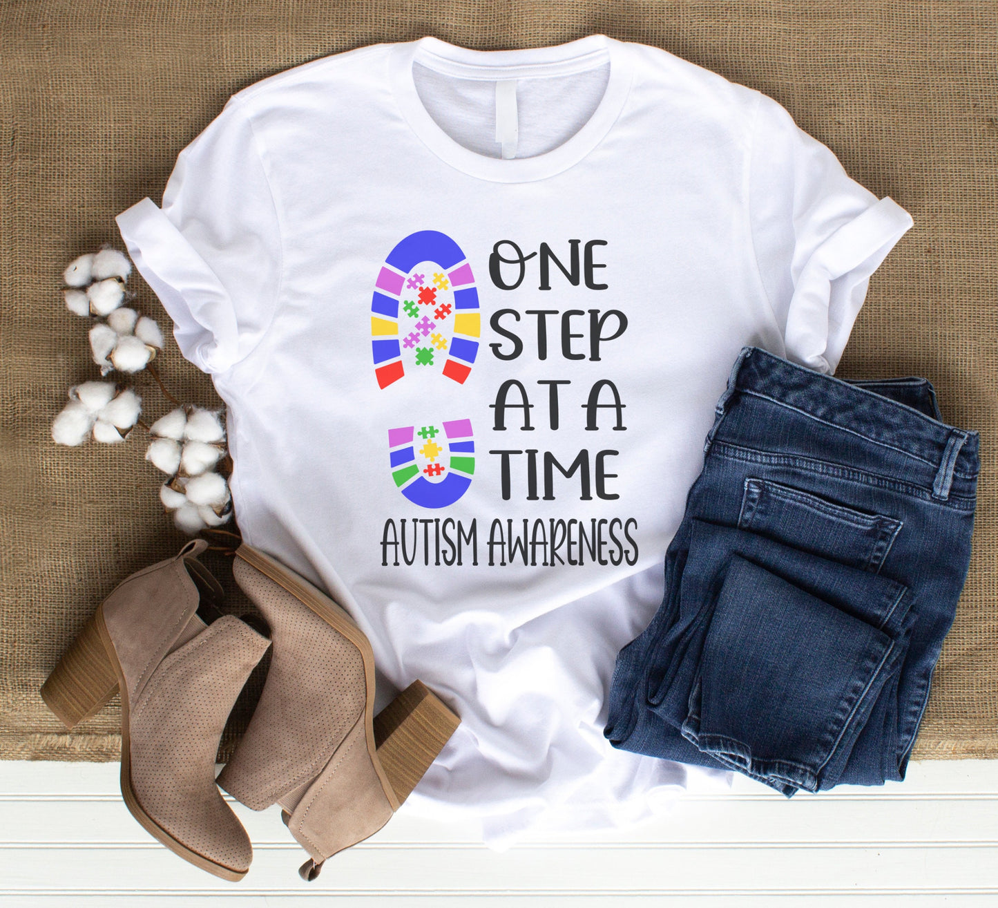 One step at a time Autism shirt, Autism awareness tee shirt, Autism month T-shirt.
