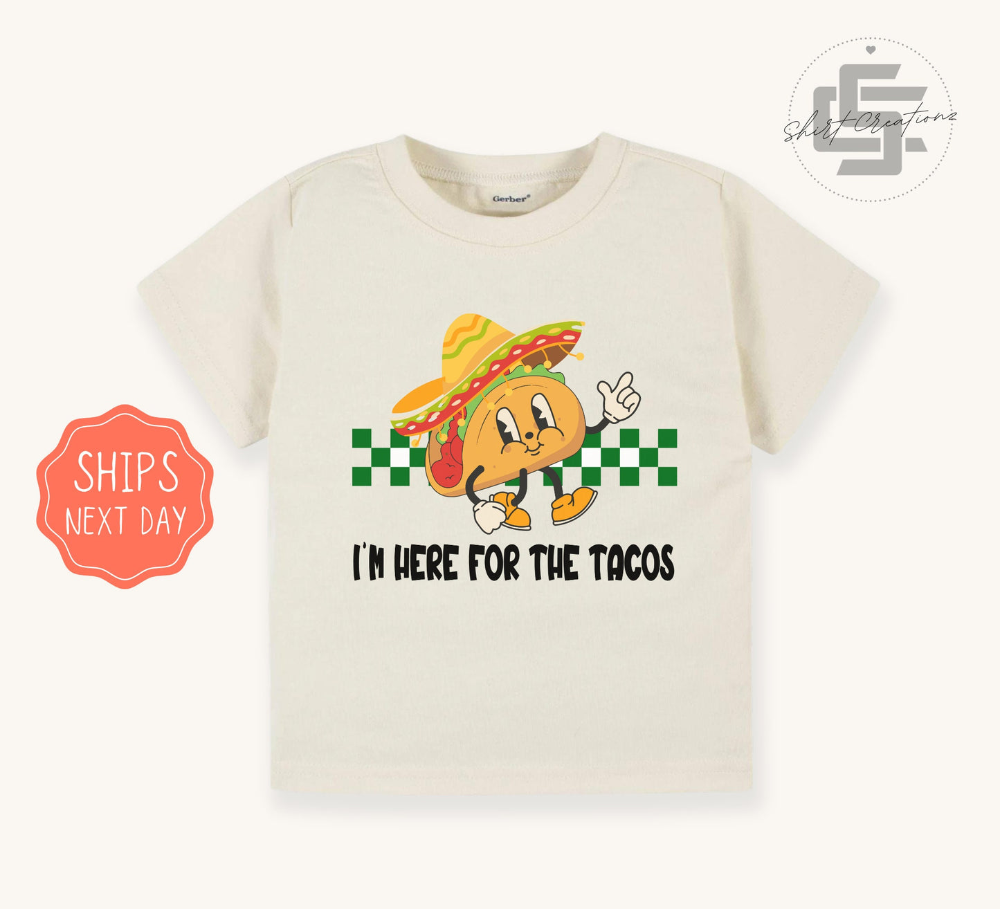 Cinco de Mayo toddler shirt, I'm here for the tacos Onesie®, Cinco de mayo newborn bodysuit, lets fiesta baby gift.
