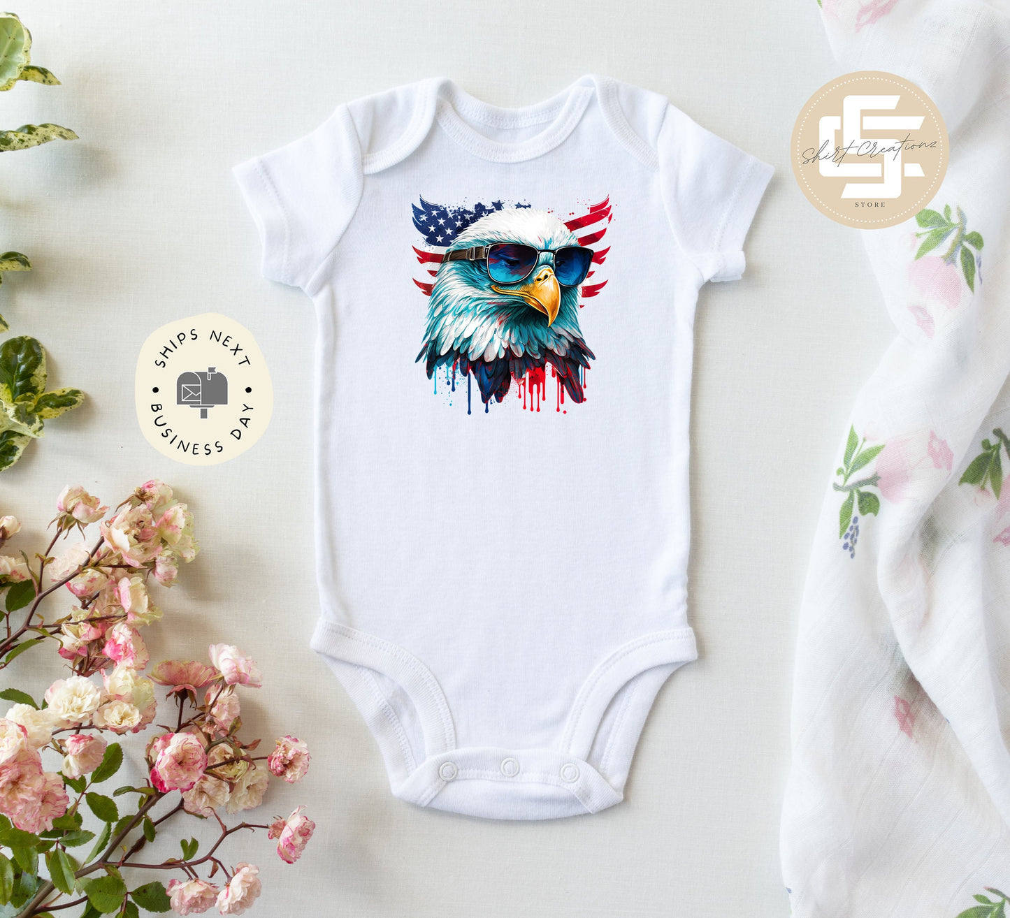 4th of July Onesie®, 4th of July baby Onesie®, baby independence day bodysuit. Newborn baby gift.
