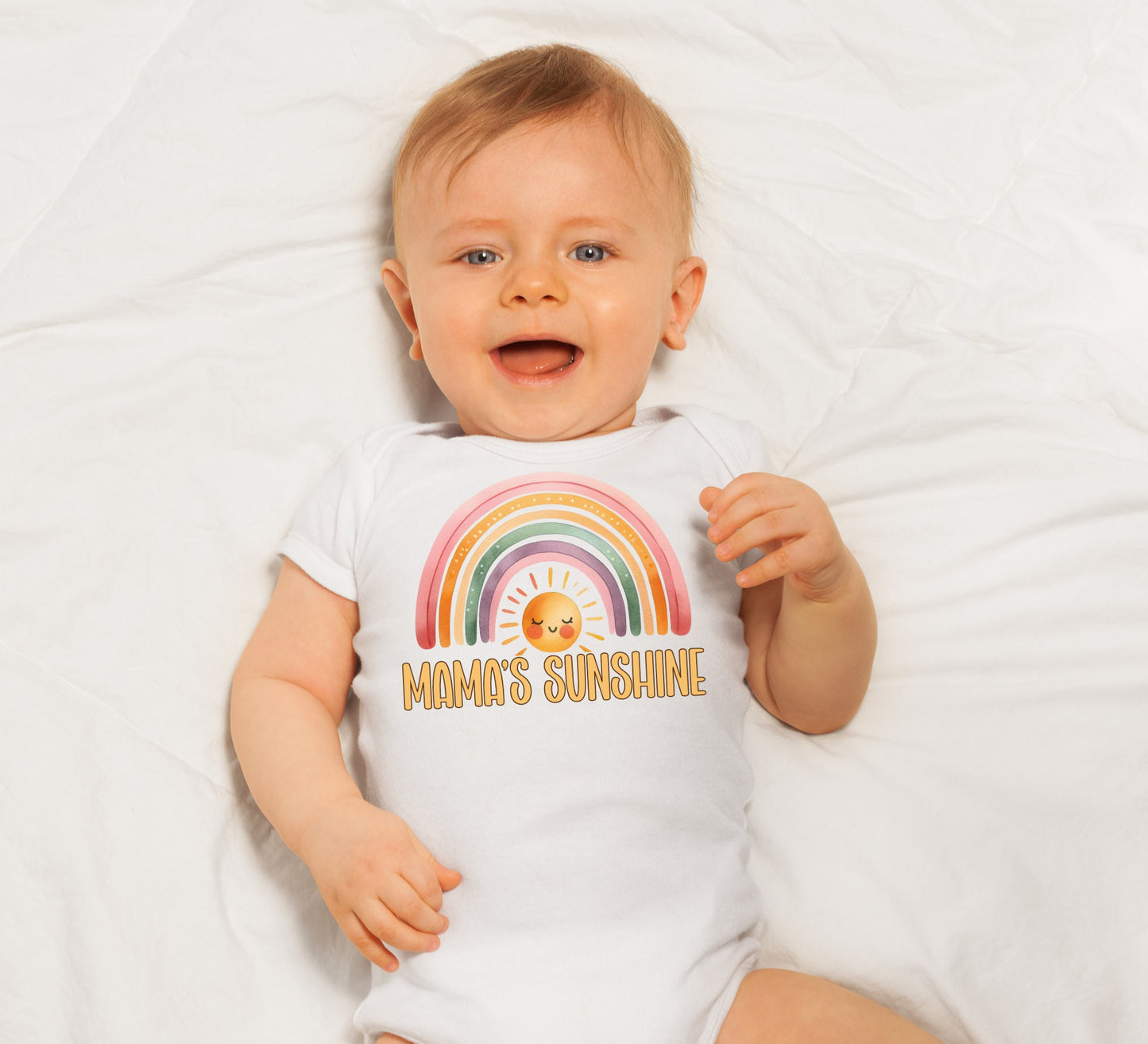Mama's sunshine Baby Onesie® Rainbow baby Onesie®, Sunshine and Rainbow newborn body suit. Sunshine newborn baby gift.