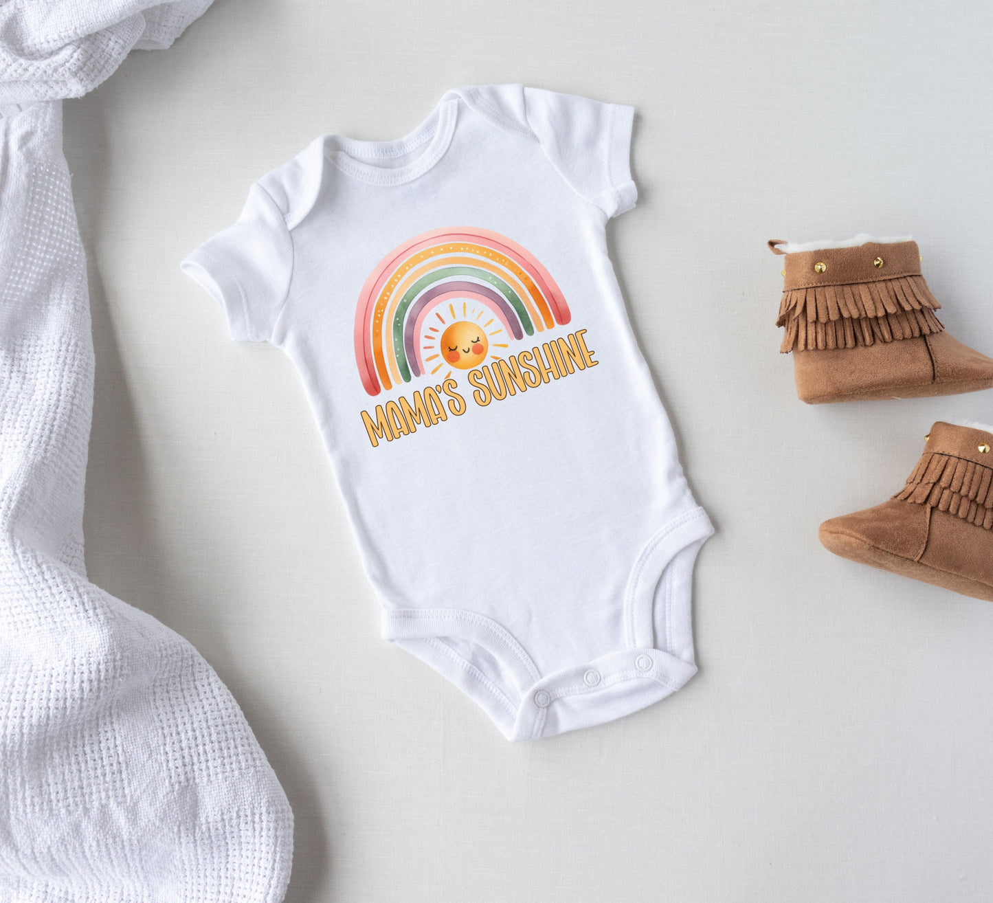 Mama's sunshine Baby Onesie® Rainbow baby Onesie®, Sunshine and Rainbow newborn body suit. Sunshine newborn baby gift.