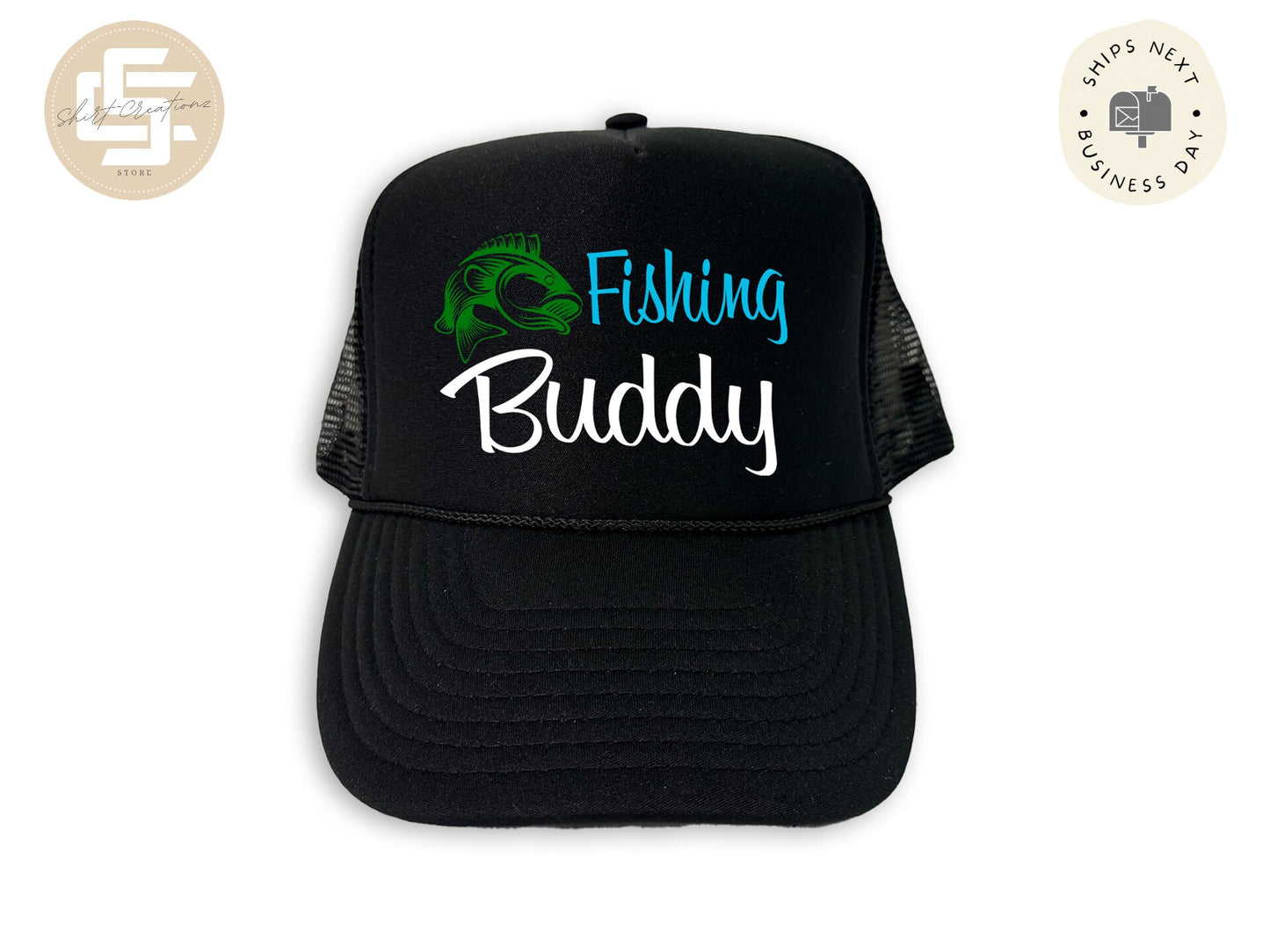 Foam Fish Buddy Trucker Hat, Unisex Foam Trucker Hat, Trucker hats, Fishing Hat Gift