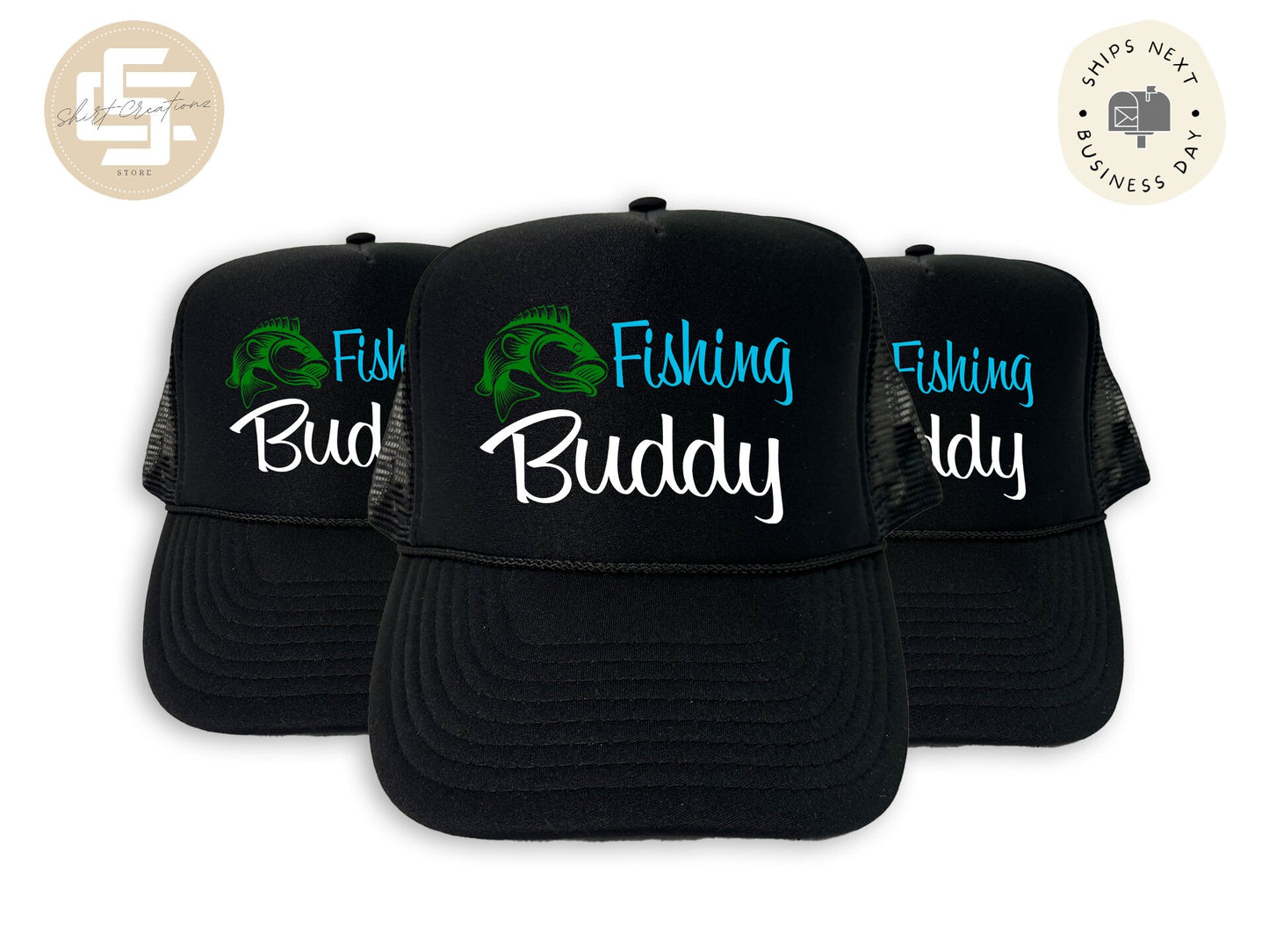 Foam Fish Buddy Trucker Hat, Unisex Foam Trucker Hat, Trucker hats, Fishing Hat Gift