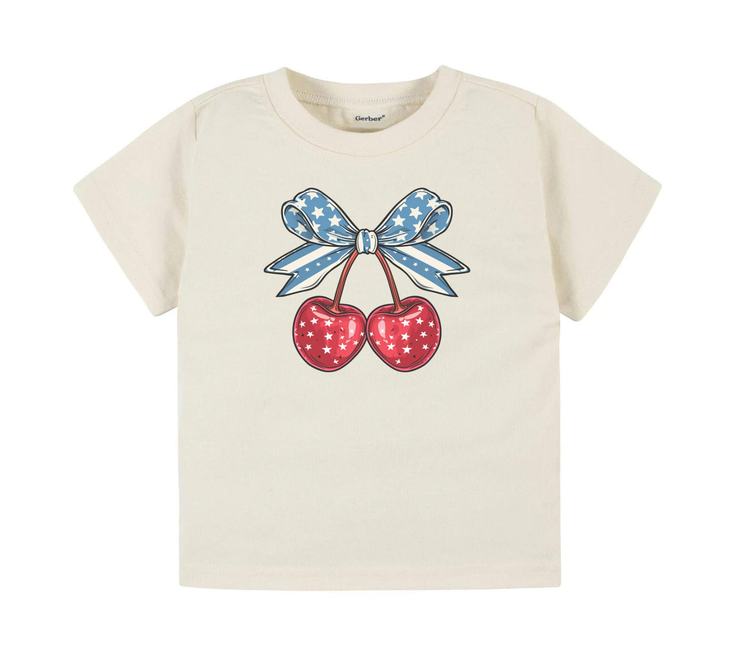 4th of July coquette cherry Baby Onesie® Forth of July baby Onesie®, coquette cherry newborn body suit. July 4th newborn baby gift.