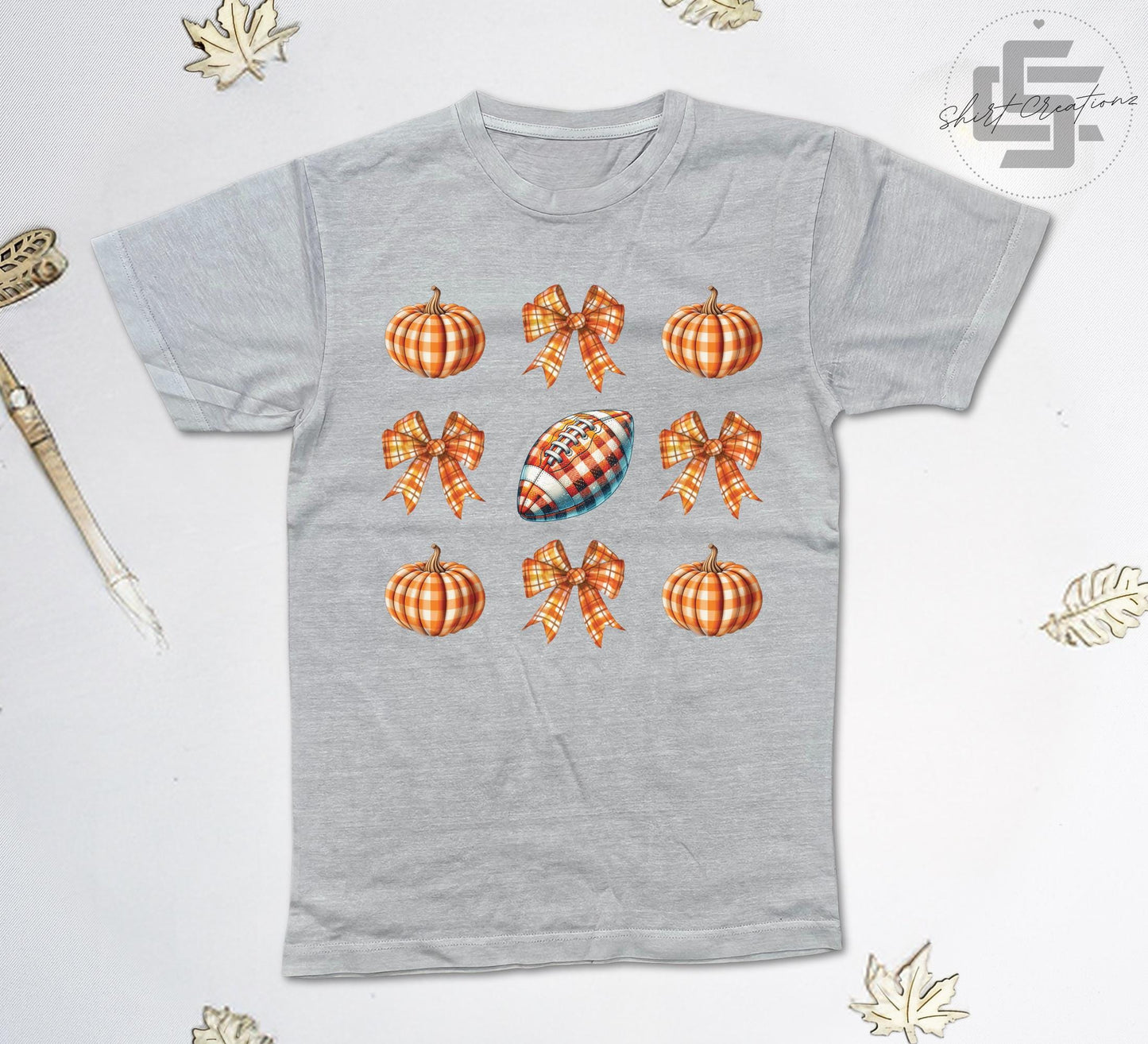 Football fall T-Shirt, Bowtie and pumpkin tee shirt, Fall game day shirt, Vintage wash shirt.