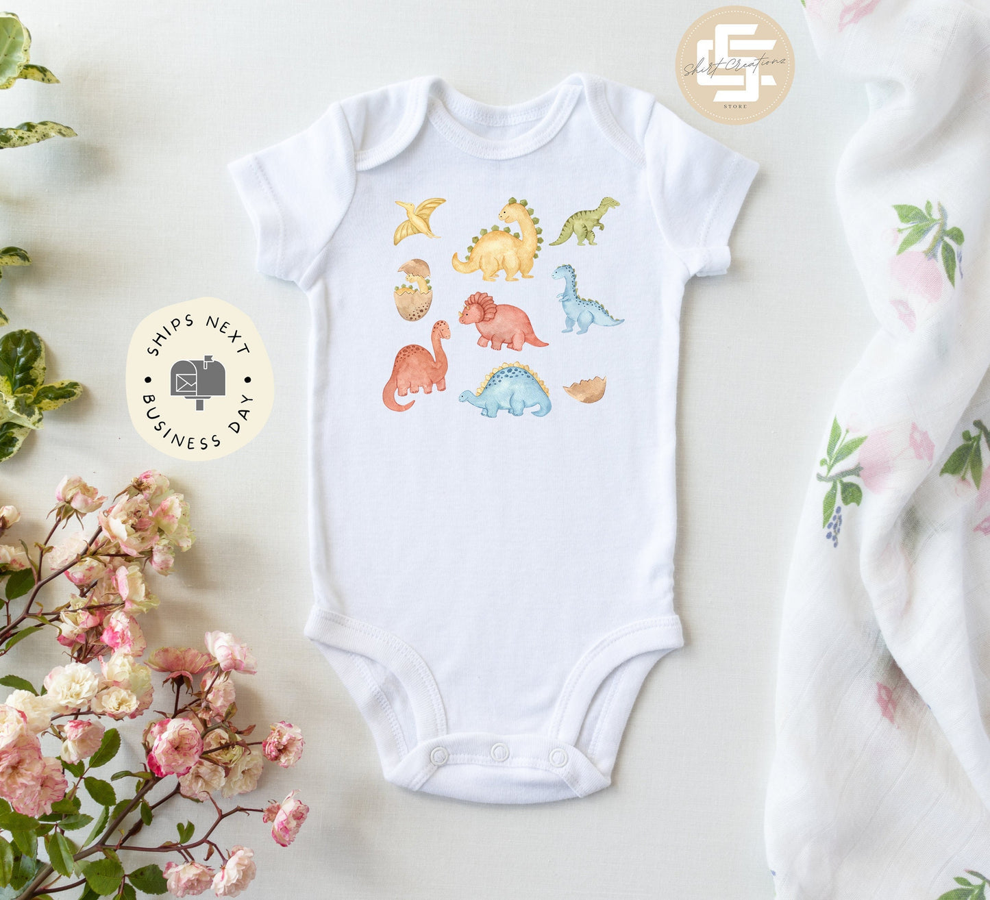 Dino Baby Onesie® baby Onesie®, Little Dinosaur newborn body suit. baby cute newborn baby gift.