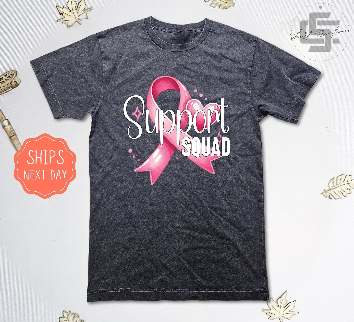 Cancer support squad vintage shirt, breast cancer awareness shirt, pink ribbon vintage wash shirt