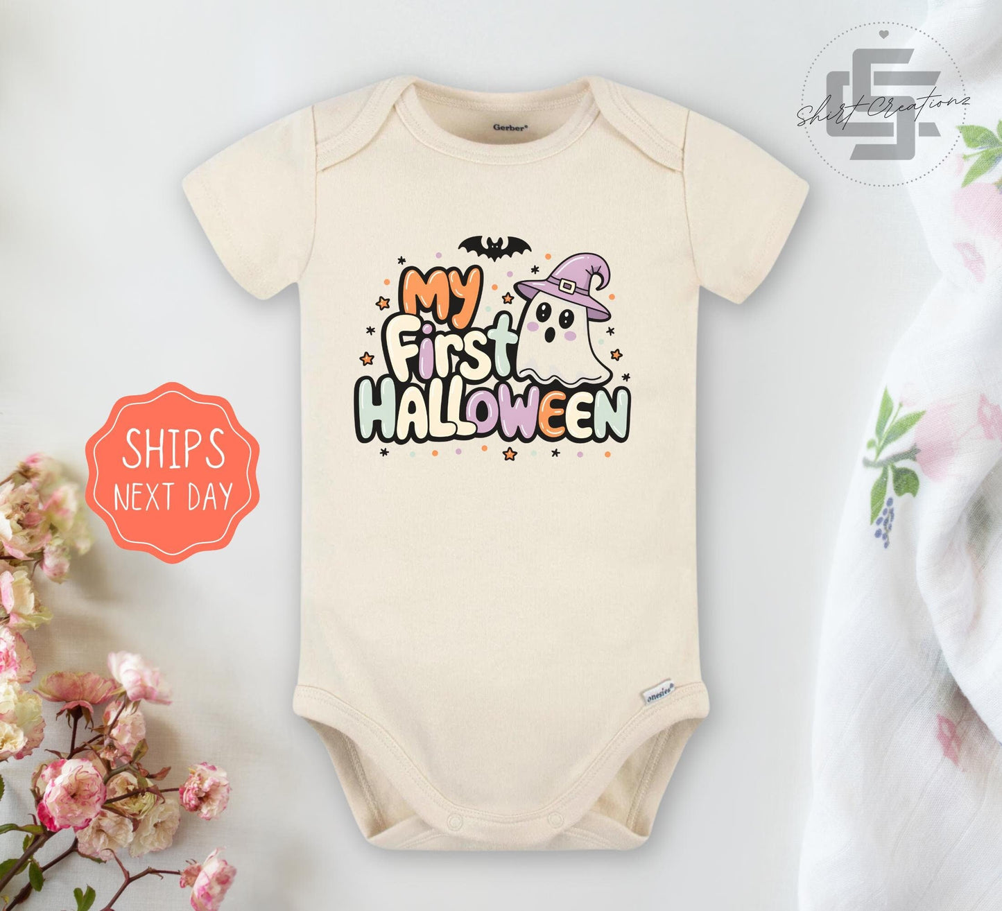 Halloween baby Onesies®, MY first Halloween Onesies®, First boo baby bodysuit.