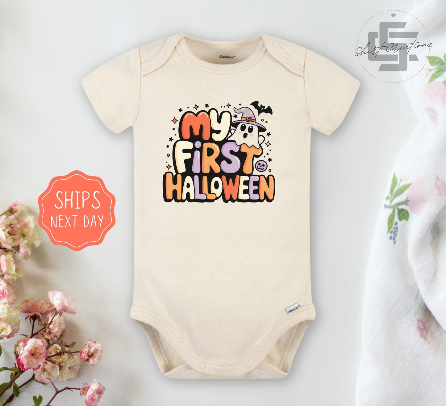 Halloween baby Onesies®, MY first Halloween Onesies®, First Halloween baby bodysuit.
