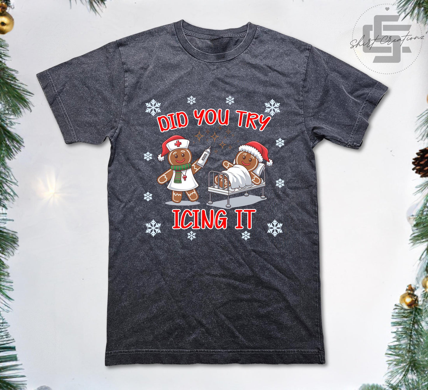 Christmas ginger bread Vintage T-Shirt, Retro Christmas tee shirt, Xmas nurse shirt, xmas gift for school nurse T-shirt.