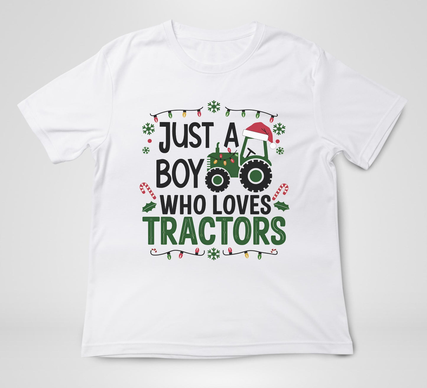 Christmas tractor baby Onesie®, just a boy who loves tractors Christmas newborn toddler tee, Farmer baby Onesie®, Christmas baby gift.
