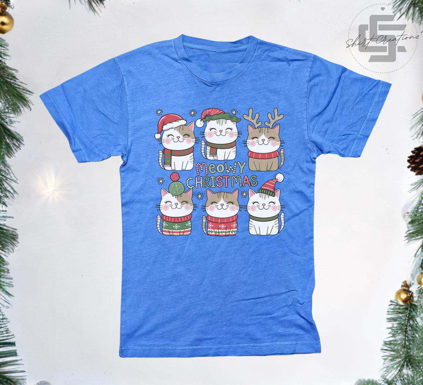 Cat Christmas Vintage T-Shirt, Meowy Christmas t shirt, Xmas cat lover shirt gift, Vintage tee shirt.