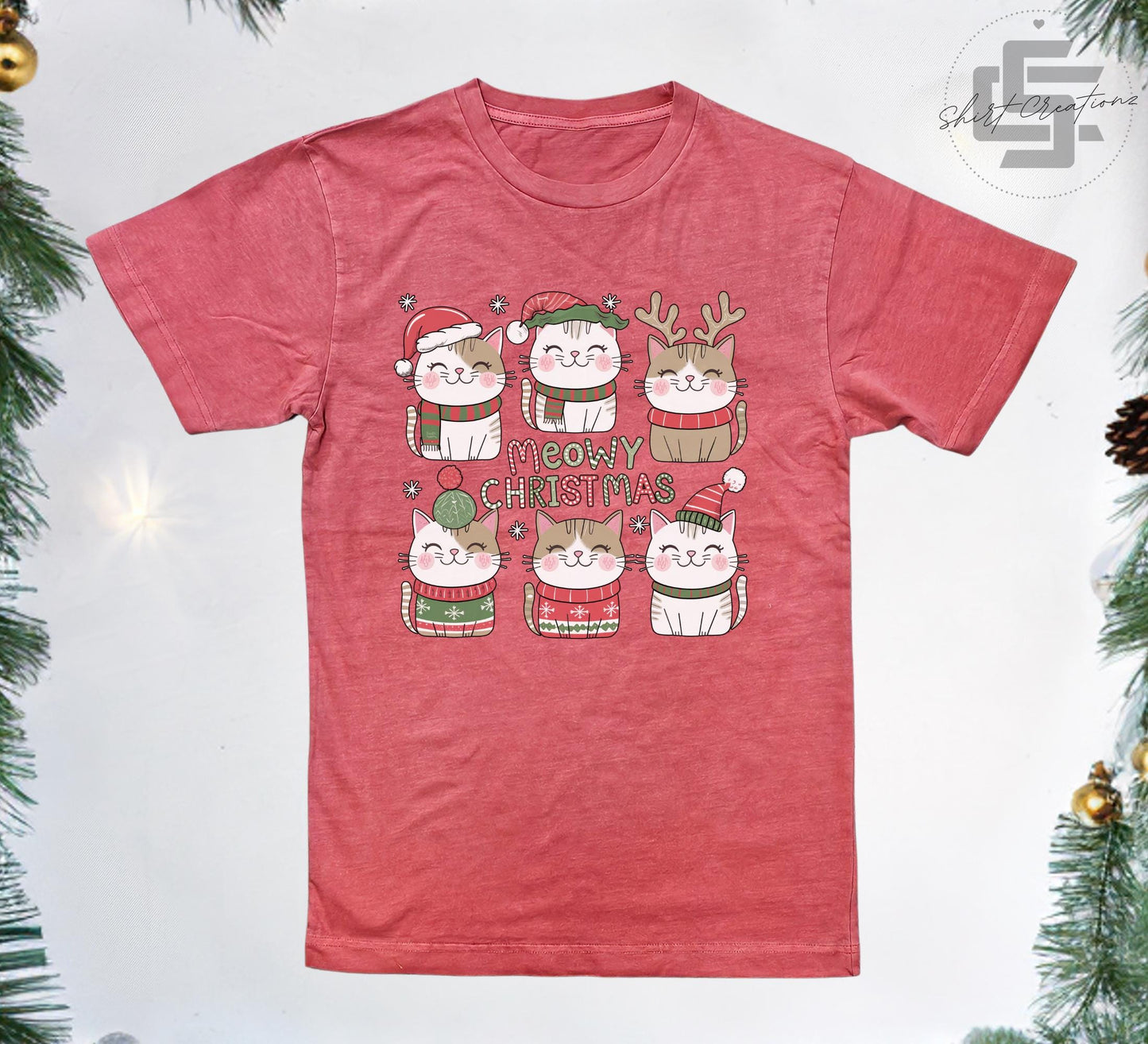 Cat Christmas Vintage T-Shirt, Meowy Christmas t shirt, Xmas cat lover shirt gift, Vintage tee shirt.