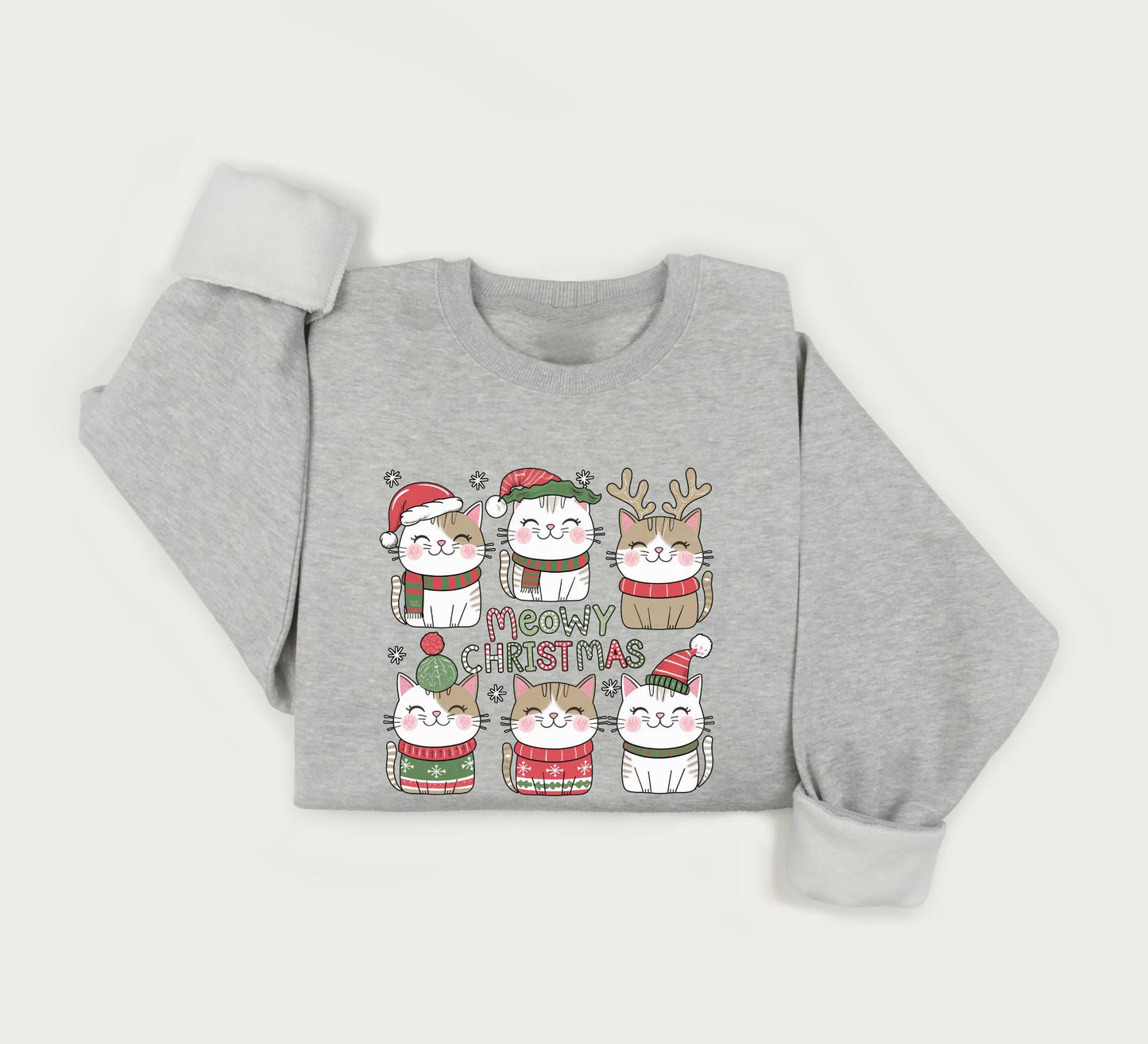 Cat Christmas sweatshirt, Funny cat holiday sweater, Cat lover crewneck sweatshirt, Gift for cat owner.
