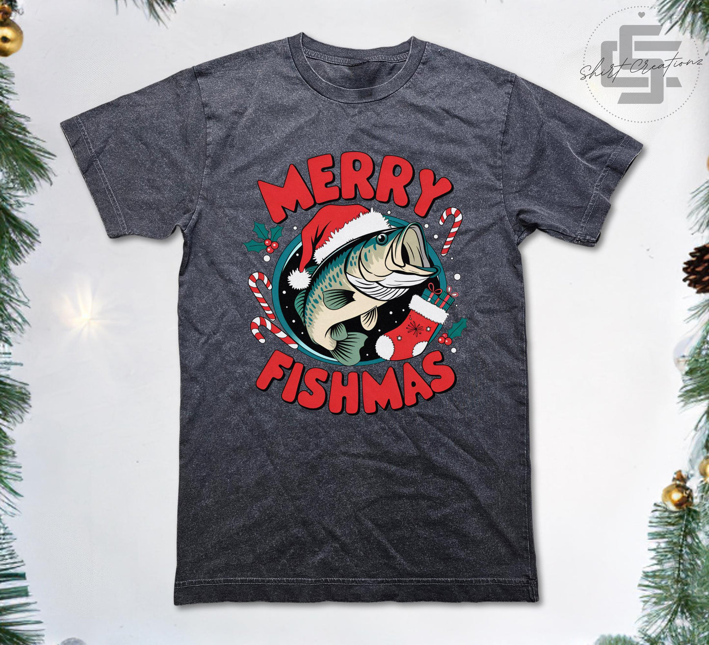 fishing Christmas shirt, fisherman holiday Vintage T-Shirt gone fishing tee shirt, fishing T-shirt, gift for dad. fisherman shirt gift