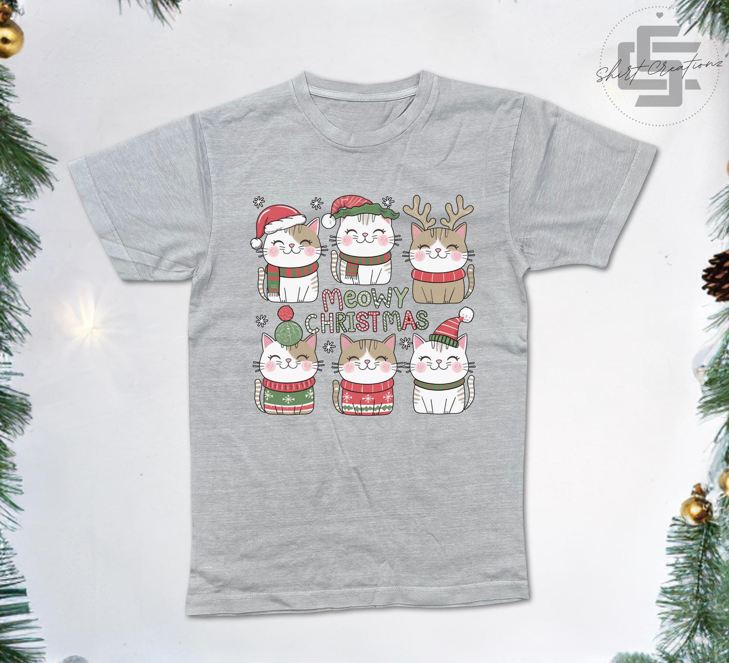 Cat Christmas Vintage T-Shirt, Meowy Christmas t shirt, Xmas cat lover shirt gift, Vintage tee shirt.