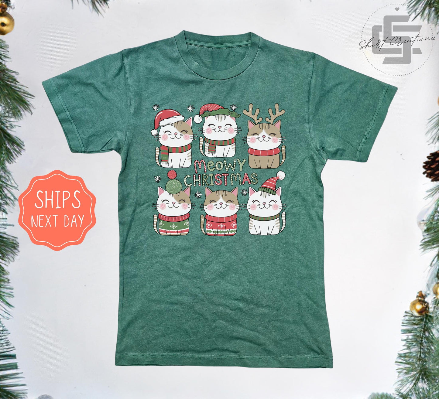Cat Christmas Vintage T-Shirt, Meowy Christmas t shirt, Xmas cat lover shirt gift, Vintage tee shirt.
