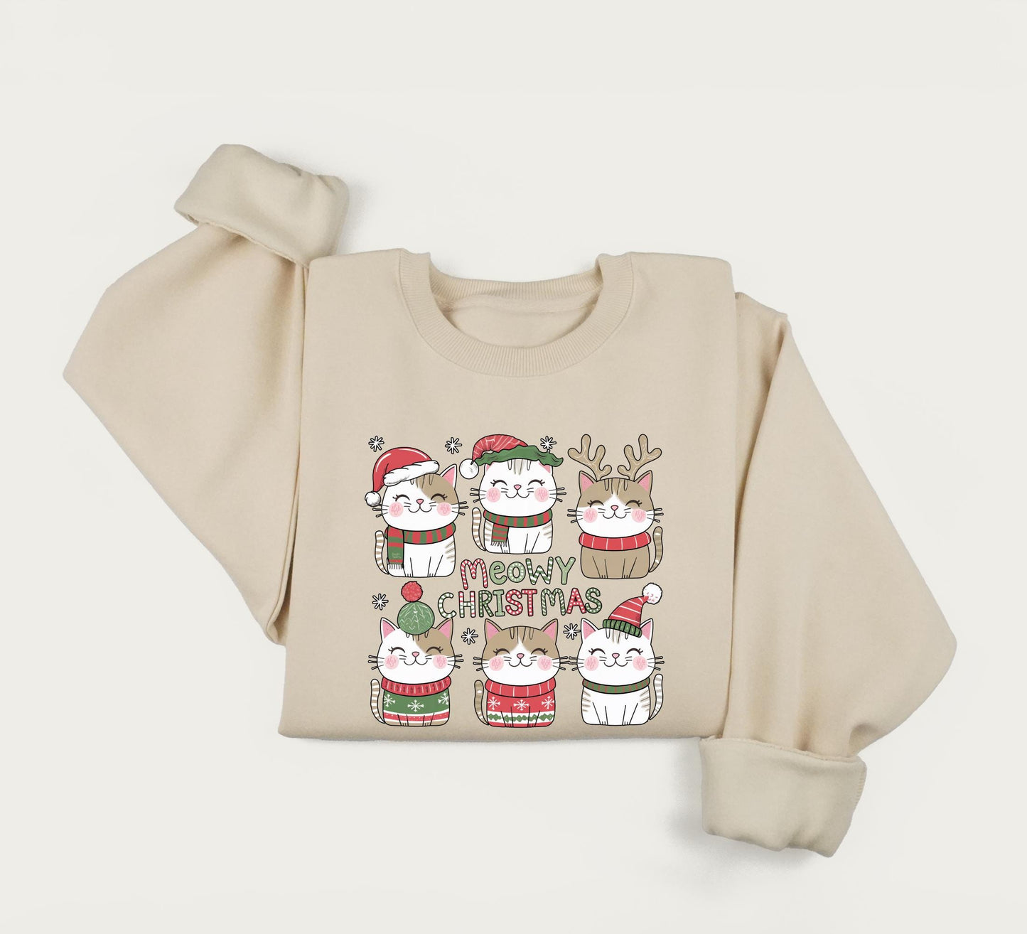 Cat Christmas sweatshirt, Funny cat holiday sweater, Cat lover crewneck sweatshirt, Gift for cat owner.