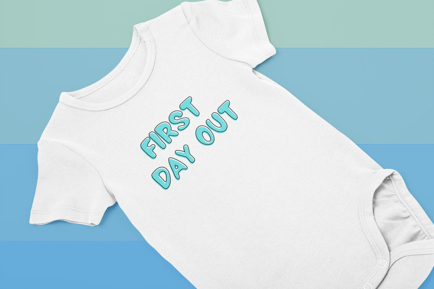 First day out Onesie®, First day baby Onesie®, New born Baby, New born first day baby bodysuit.