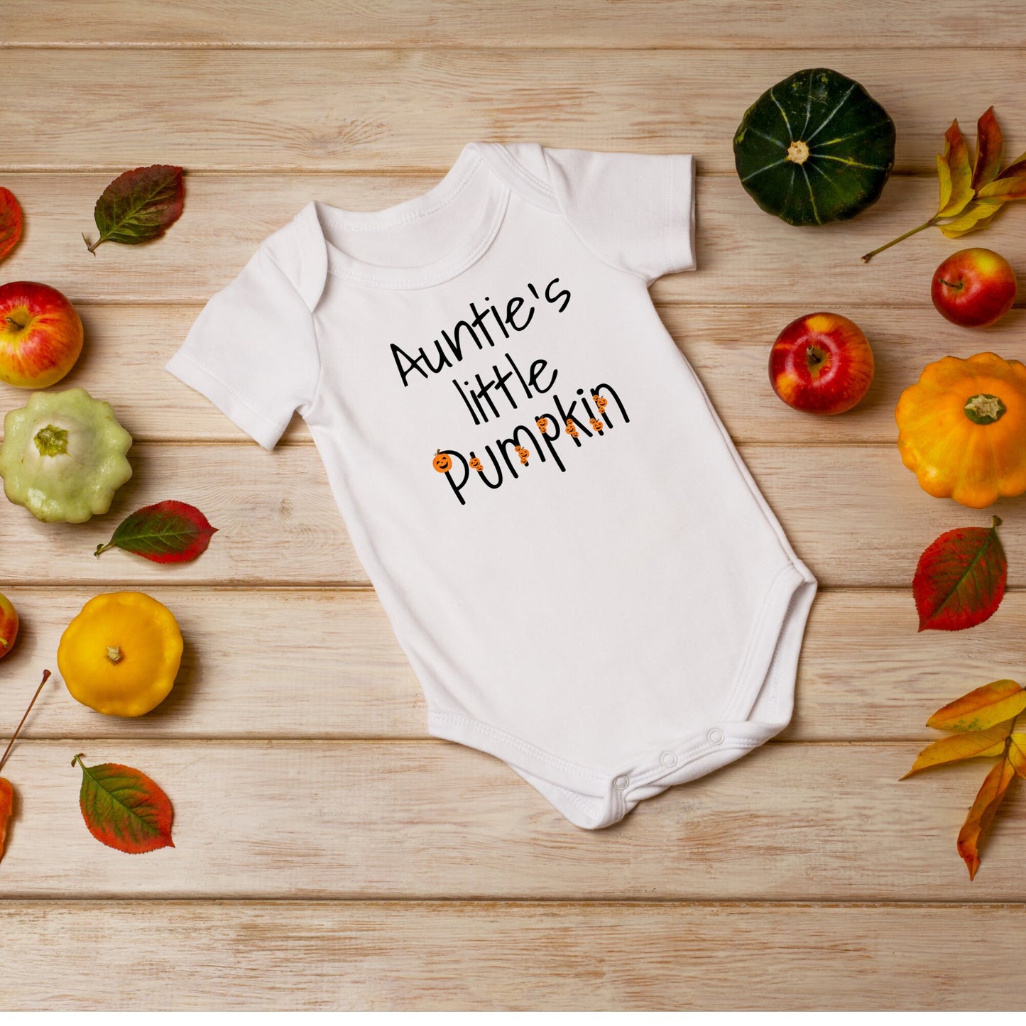 Auntie's little pumpkin Onesie®, pumpkin baby Onesie®, funny baby body suit. cute baby gift.