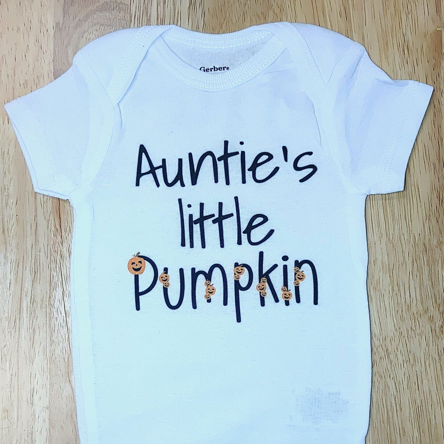 Auntie's little pumpkin Onesie®, pumpkin baby Onesie®, funny baby body suit. cute baby gift.