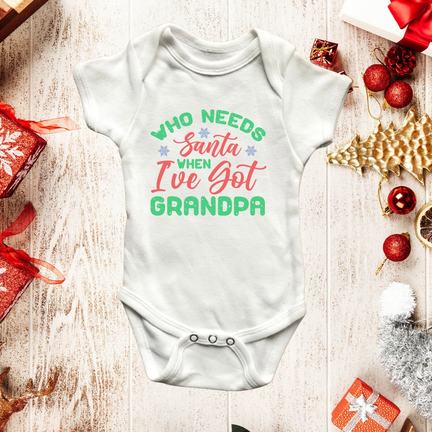 Who needs Santa when you have Grandpa Onesie® Who needs Santa Onesie®, Grandparent newborn body suit. newborn baby gift.