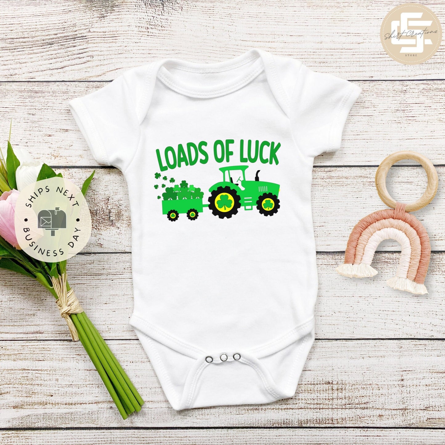 Loads of luck Baby Onesie®, St. Patrick's baby Onesie®, Lucky baby body suit. cute baby gift.