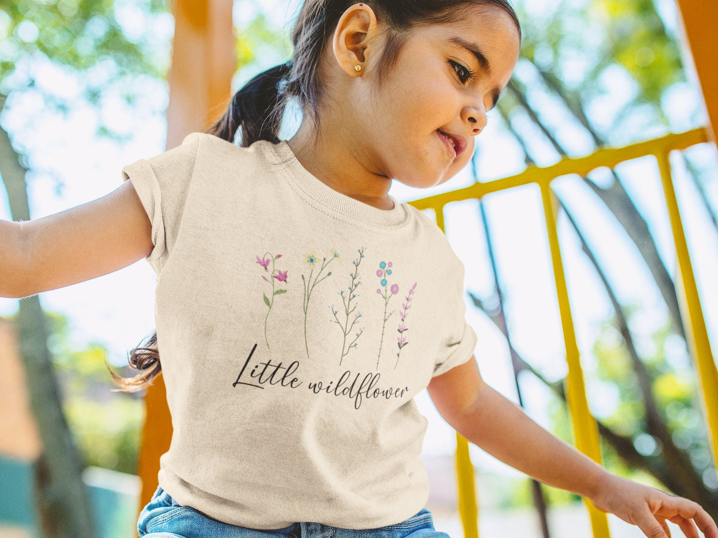 Little wild flower Toddler TShirt, flower kids shirt, Natural toddler Tee