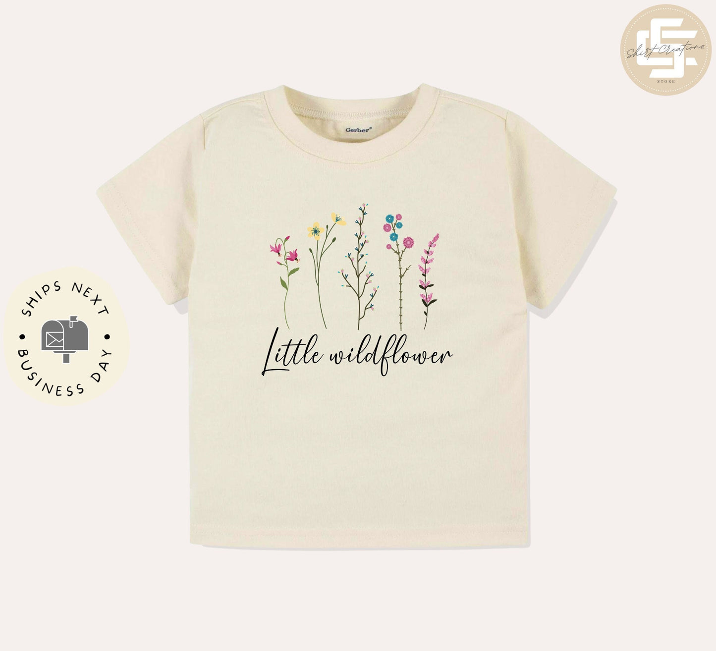 Little wild flower Toddler TShirt, flower kids shirt, Natural toddler Tee