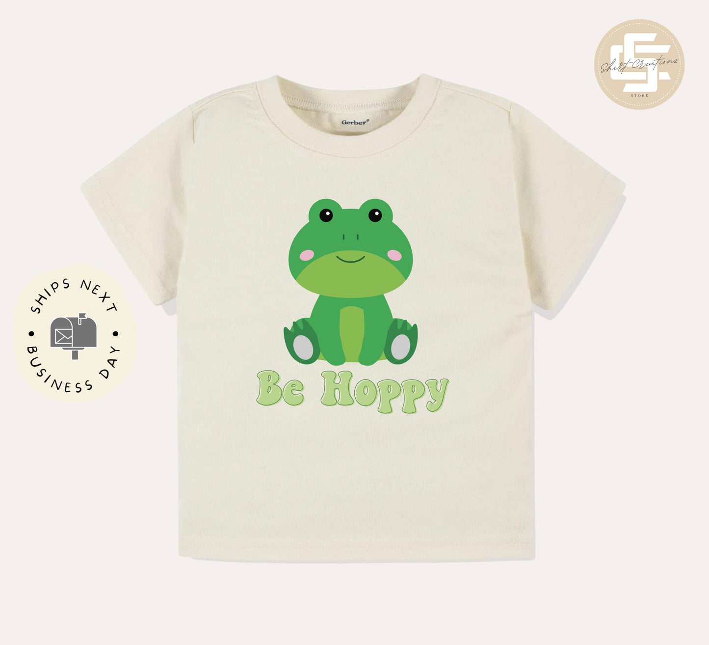 Be Hoppy Toddler T-Shirt, frog kids shirt, funny frog toddler gift shirt.