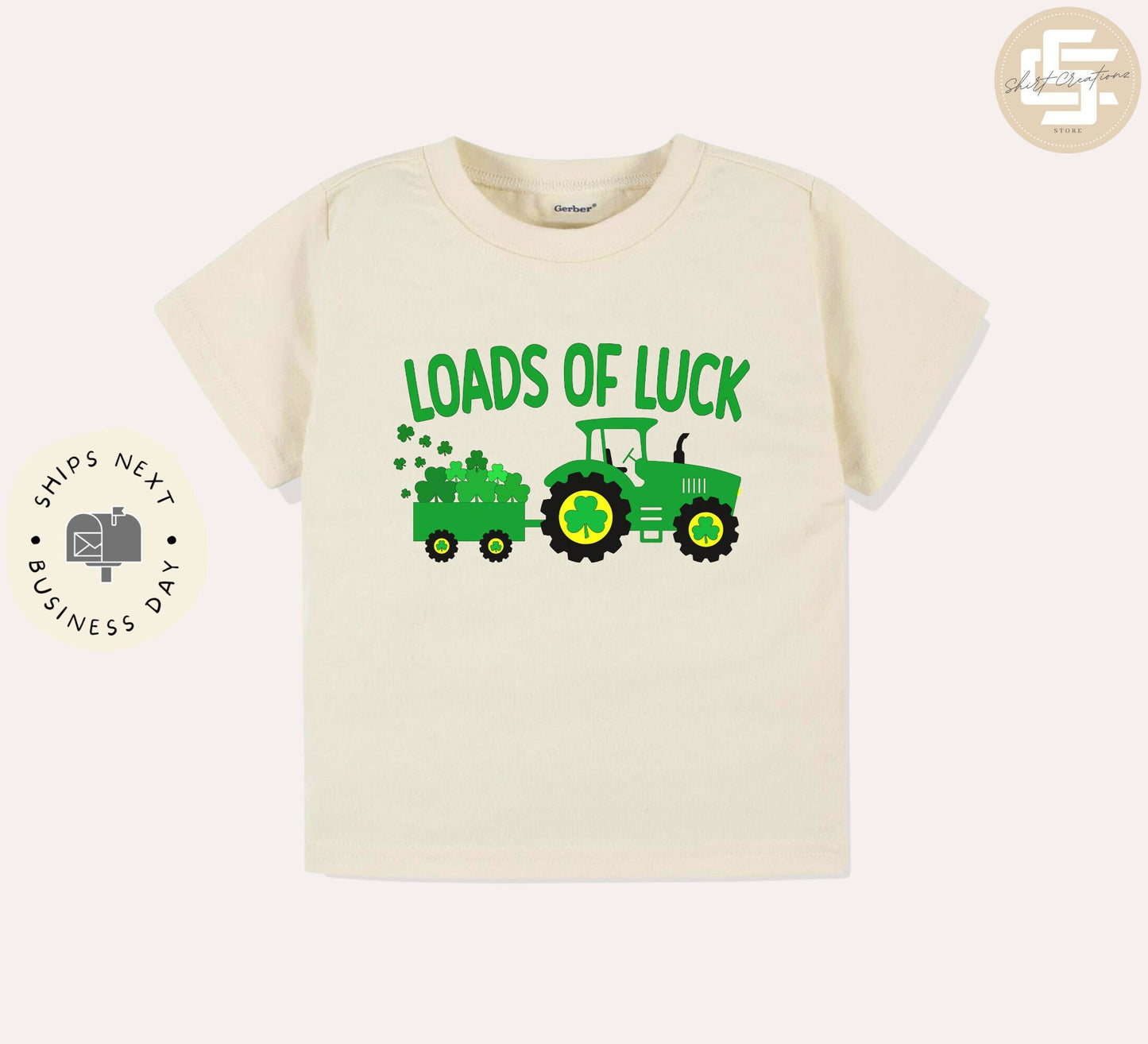 Loads of luck Toddler TShirt, St. Patrick's day kids shirt, Natural toddler Tee