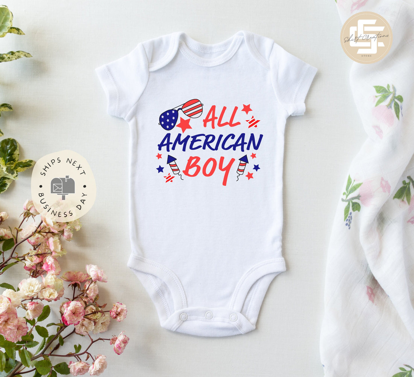 All American boy Onesie®, 4th of July baby Onesie®, baby announcement body suit. cute baby gift.