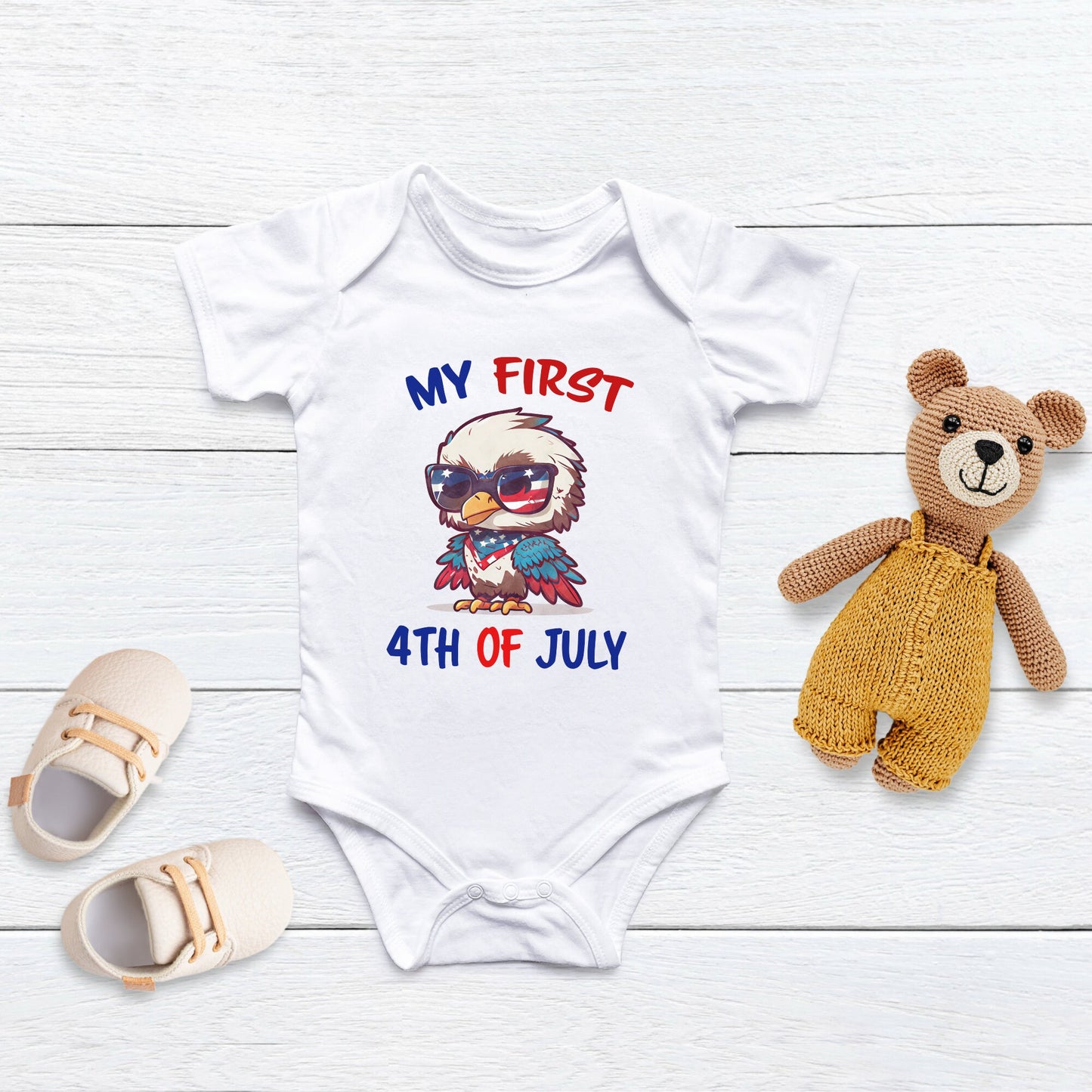 My First 4th of July Onesie®, 4th of July baby Onesie®, baby announcement body suit. cute baby gift.