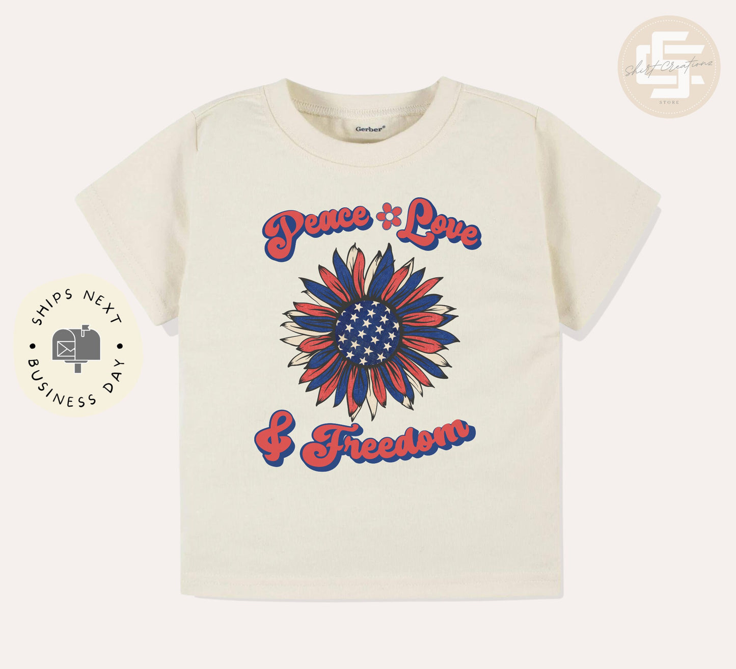 Peace Love and Freedom toddler TShirt, 4th of July kids shirt, Independence day toddler Tee. 4th of July youth shirt